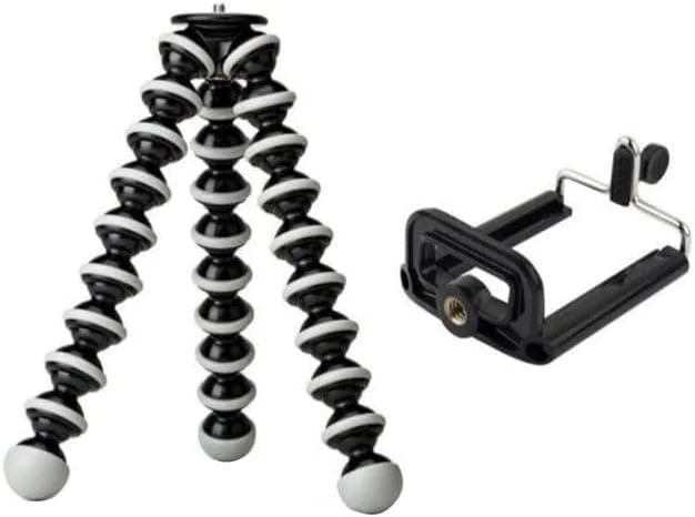 پایه نگهدارنده انعطاف پذیر هشت پا مشکی/نقره ای چند رنگ