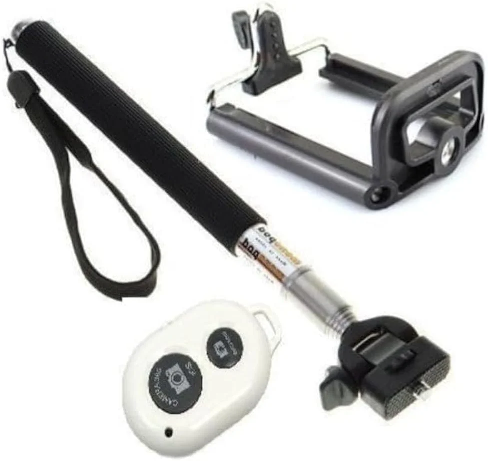 مونوپاد سلفی استیک با کنترل از راه دور بلوتوث و شاتر تایمر خودکار مشکی چند رنگ مونوپاد سلفی استیک با کنترل از راه دور بلوتوث و شاتر تایمر خودکار مشکی چند رنگ