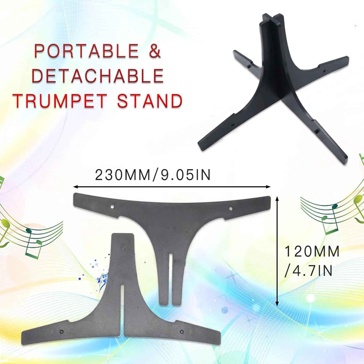 پایه ترومپت قابل حمل و جداشدنی Cheerock - پایه سه پایه چند منظوره برای ترومپت، کورنت و سایر سازهای بادی برنجی - جمع و جور و قابل اعتماد برای نوازندگان در حال حرکت