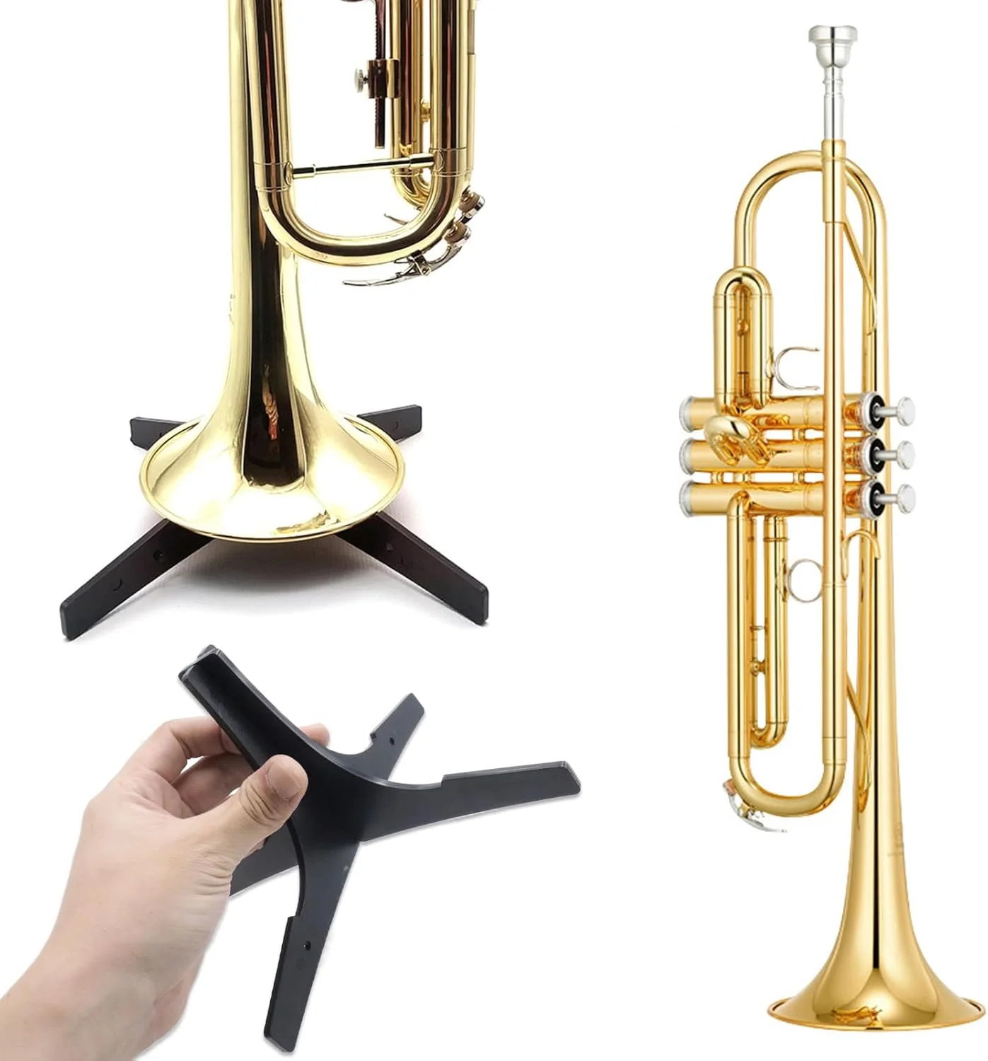 پایه ترومپت قابل حمل و جداشدنی Cheerock - پایه سه پایه چند منظوره برای ترومپت، کورنت و سایر سازهای بادی برنجی - جمع و جور و قابل اعتماد برای نوازندگان در حال حرکت