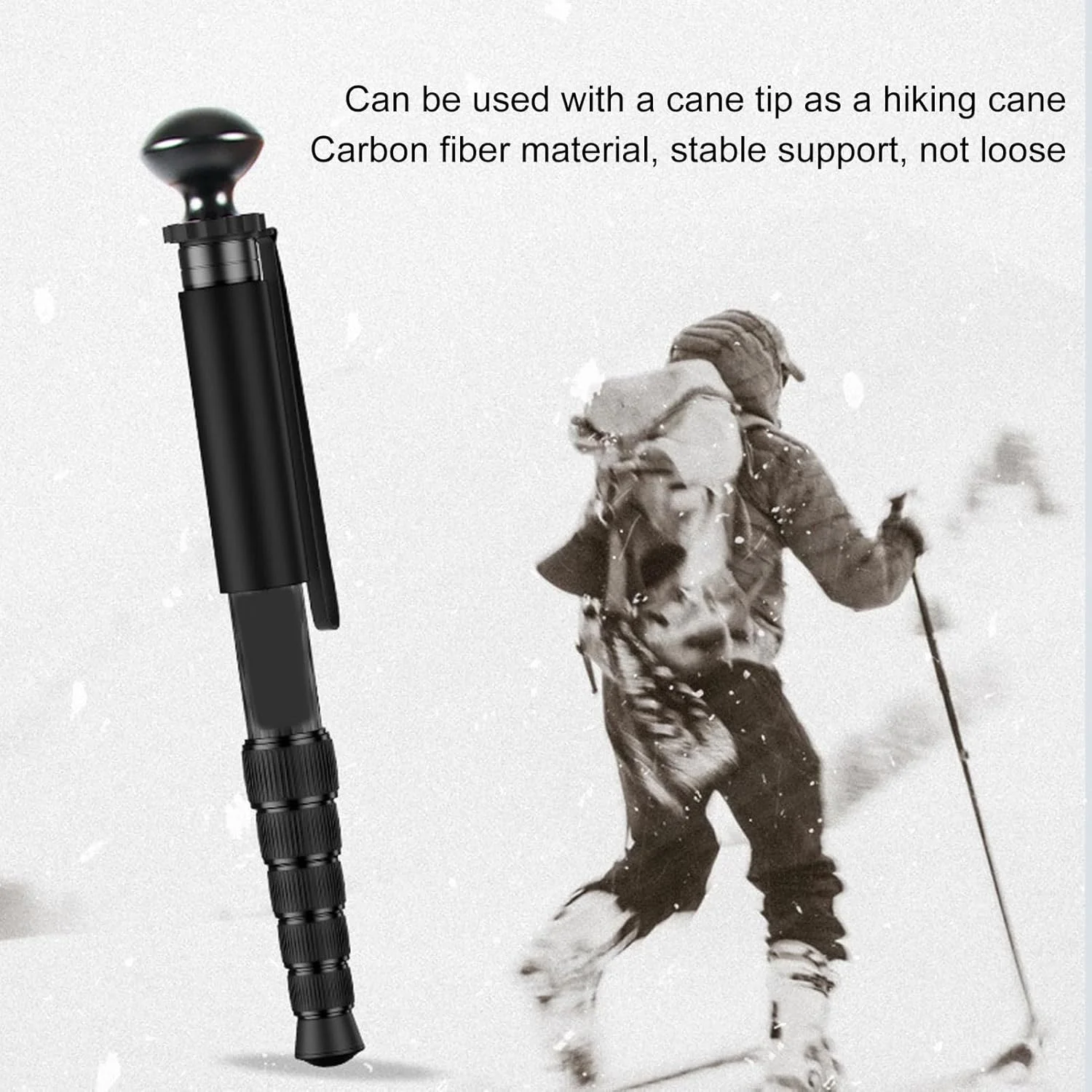 تک پایه دوربین Bewinner، تک پایه فیبر کربنی 6 قسمتی، تک پایه مسافرتی سبک و قابل حمل، تک پایه دوربین SLR برای عکاسی در فضای باز و کوهنوردی