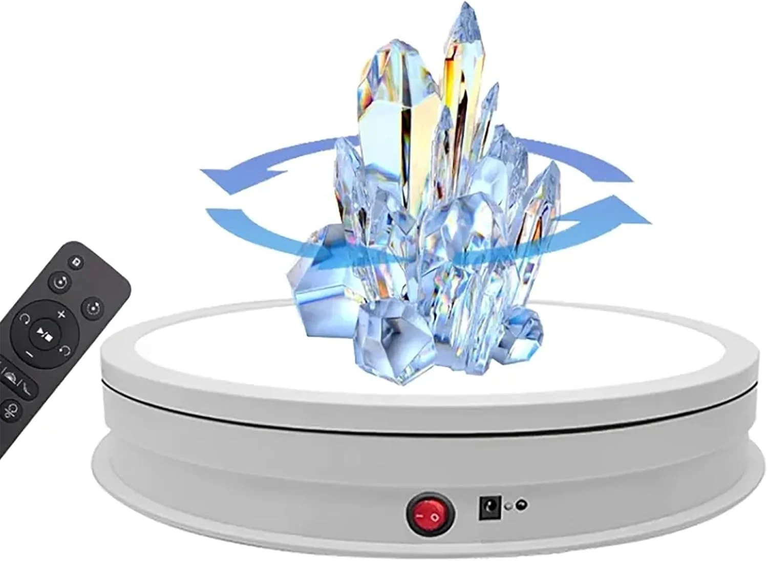 پایه نمایش چرخشی موتوری ERICAT با نور LED، پایه نمایش چرخان 360 درجه با کنترل از راه دور، سرعت چرخش قابل تنظیم و بی صدا، برای نمایش عکس و نمایشگاه ها