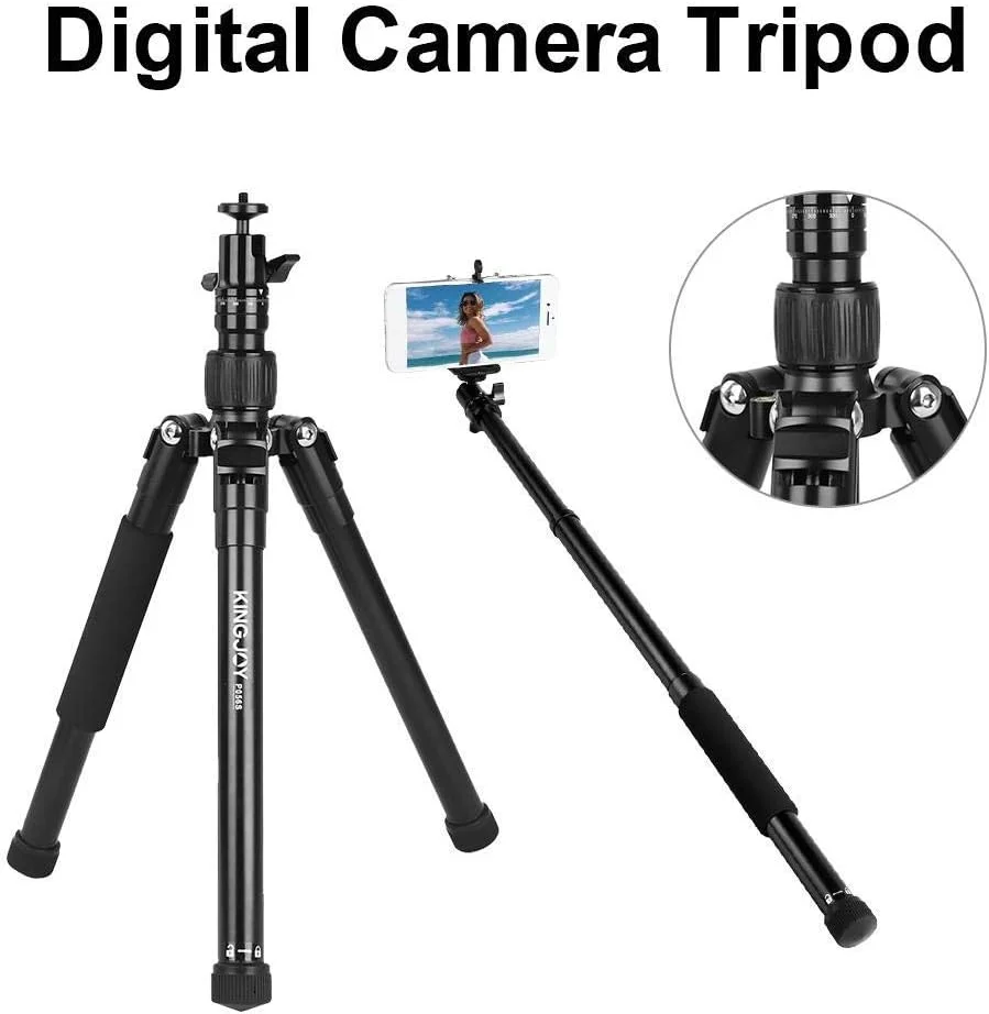 سه پایه مسافرتی سبک FURLOU با سر توپی خرچنگی رهاسازی سریع 1/4 اینچی، سه پایه با سر توپی تک پایه جداشدنی، مناسب برای اکثر دوربین ها