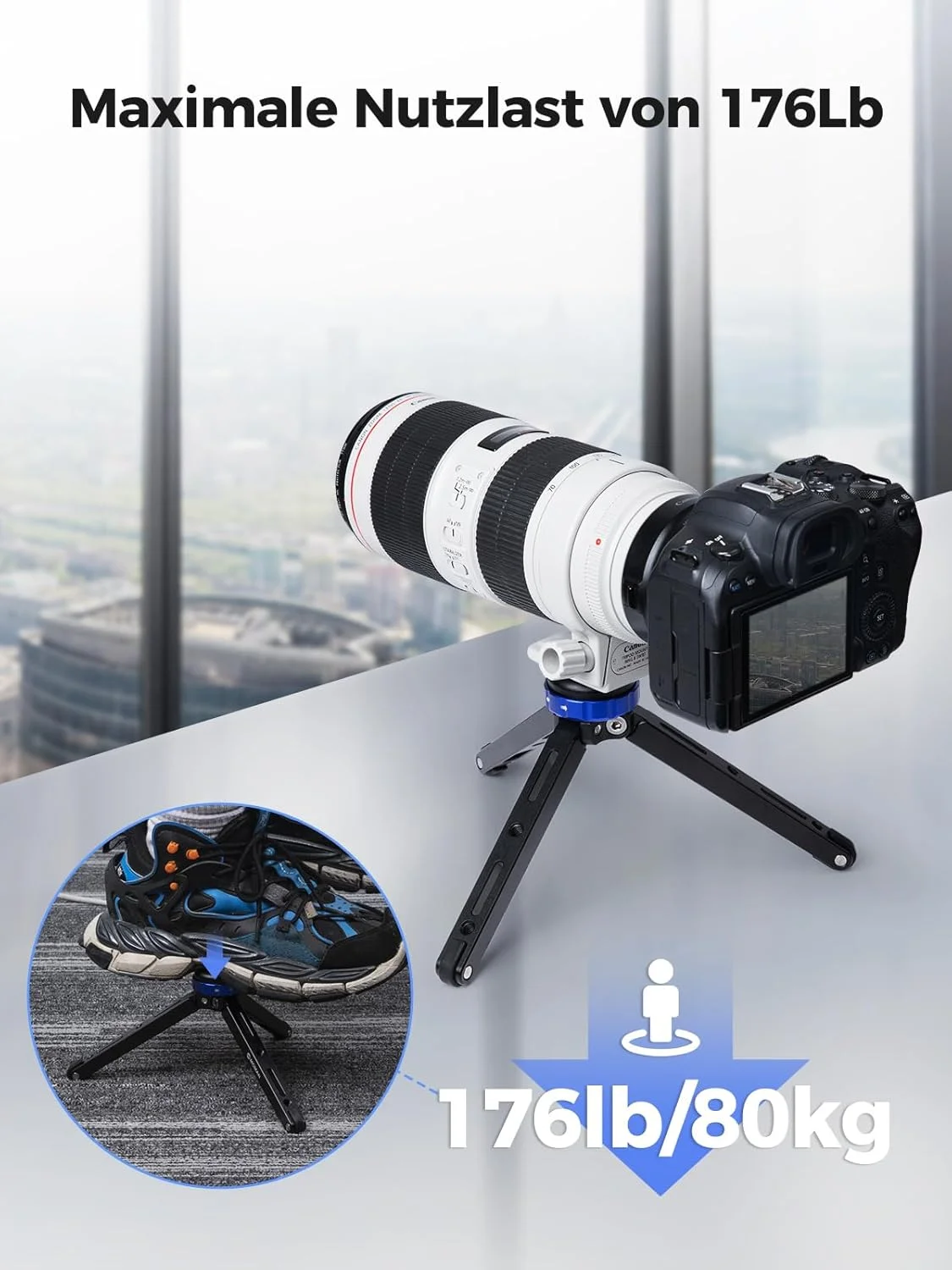 مینی سه پایه مومان TR01، سه پایه رومیزی کوچک، سه پایه دوربین کوچک، آلومینیوم CNC، اتصال پیچ 1/4 3/8، حداکثر تحمل بار 80 کیلوگرم، مشکی قرمز