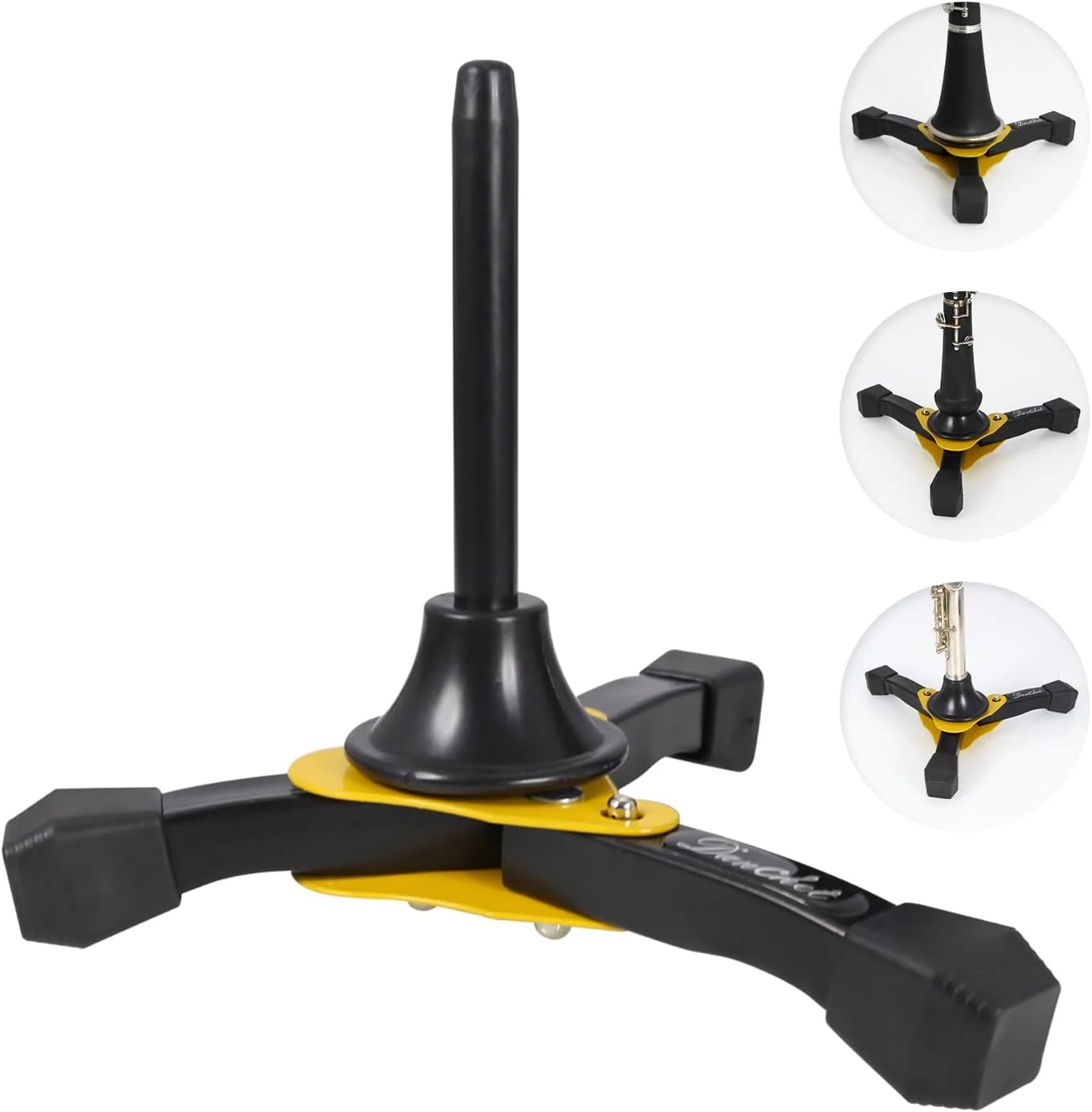 پایه سه پایه تاشو قابل حمل برای کلارینت و فلوت، پایه تاشو قابل حمل سازهای بادی چوبی