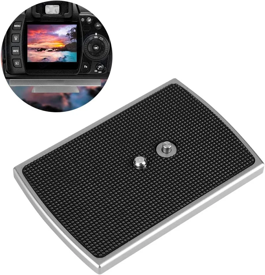 تک پایه آلومینیومی Goshyda Yunir TH-650DV 1/4 با صفحه رهاسازی سریع برای دوربین DSLR مناسب برای Libec TH-650 VD-2200 NTP-650 QVD-2000