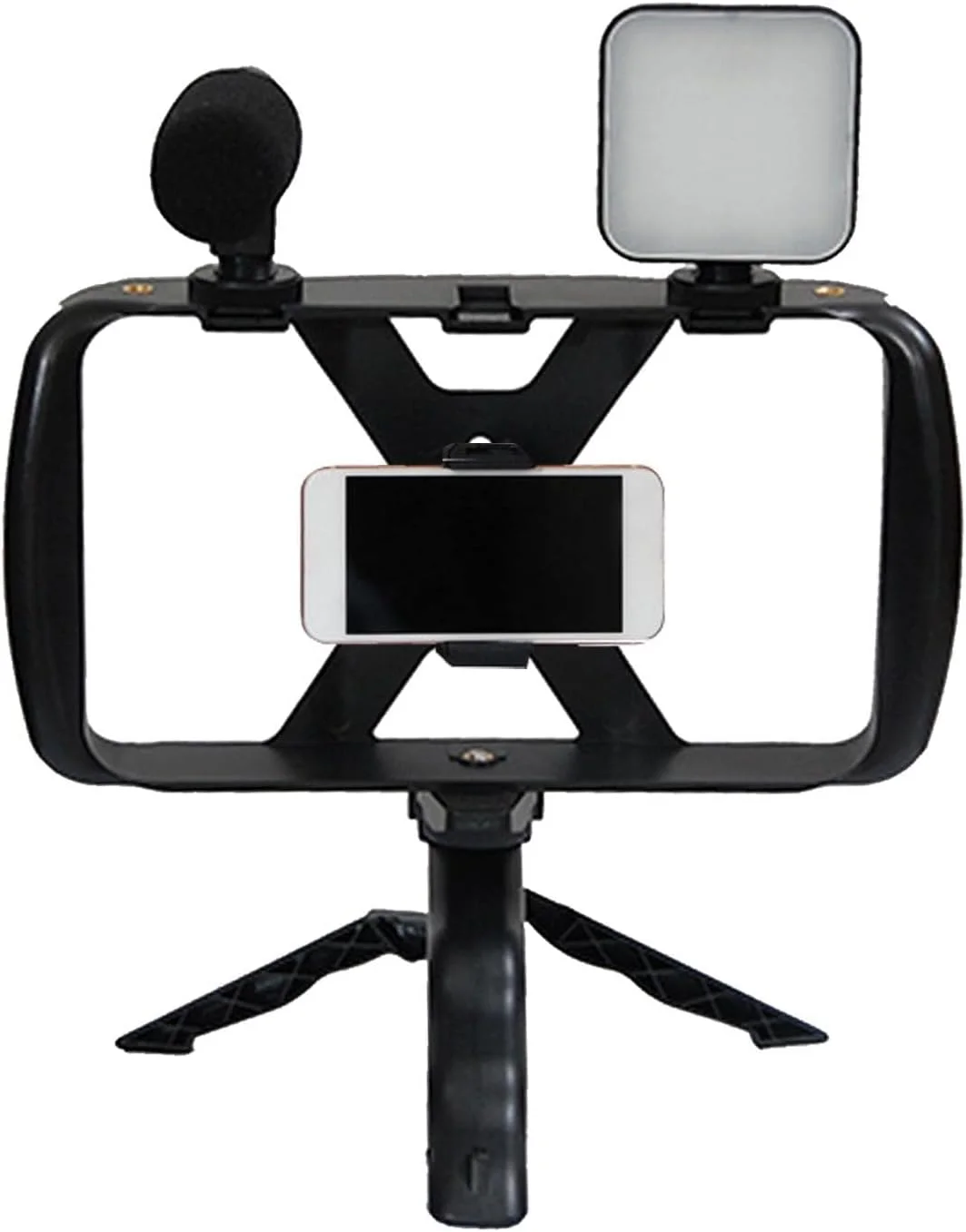 سه پایه لایو - کیت براکت دوربین موبایل 4 در 1 - نور پرکننده میکروفون سه پایه سلفی بی سیم قابل حمل برای ضبط ویدیو سه پایه لایو - کیت براکت دوربین موبایل 4 در 1 - نور پرکننده میکروفون سه پایه سلفی بی سیم قابل حمل برای ضبط ویدیو