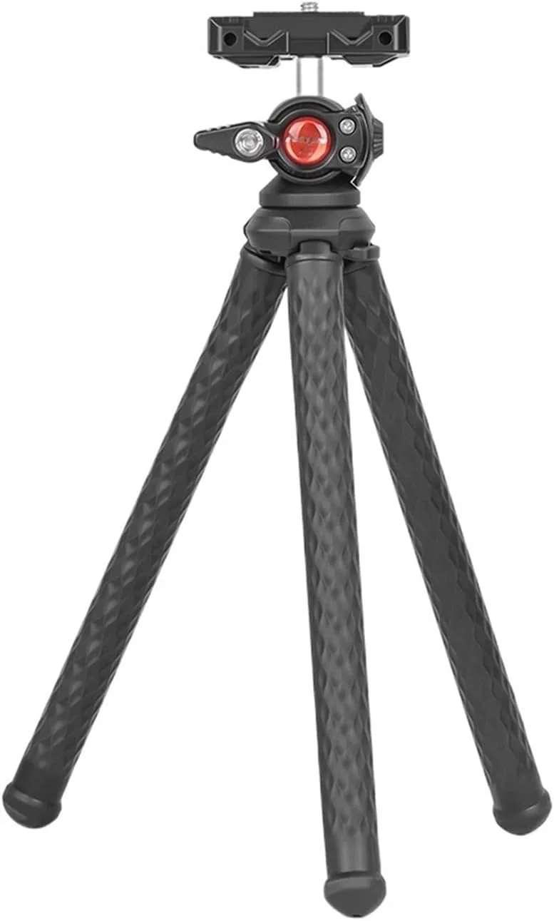 پایه سه پایه نگهدارنده گوشی هوشمند دوربین سه پایه انعطاف پذیر هد توپی قابل تنظیم با کفشک سرد برای