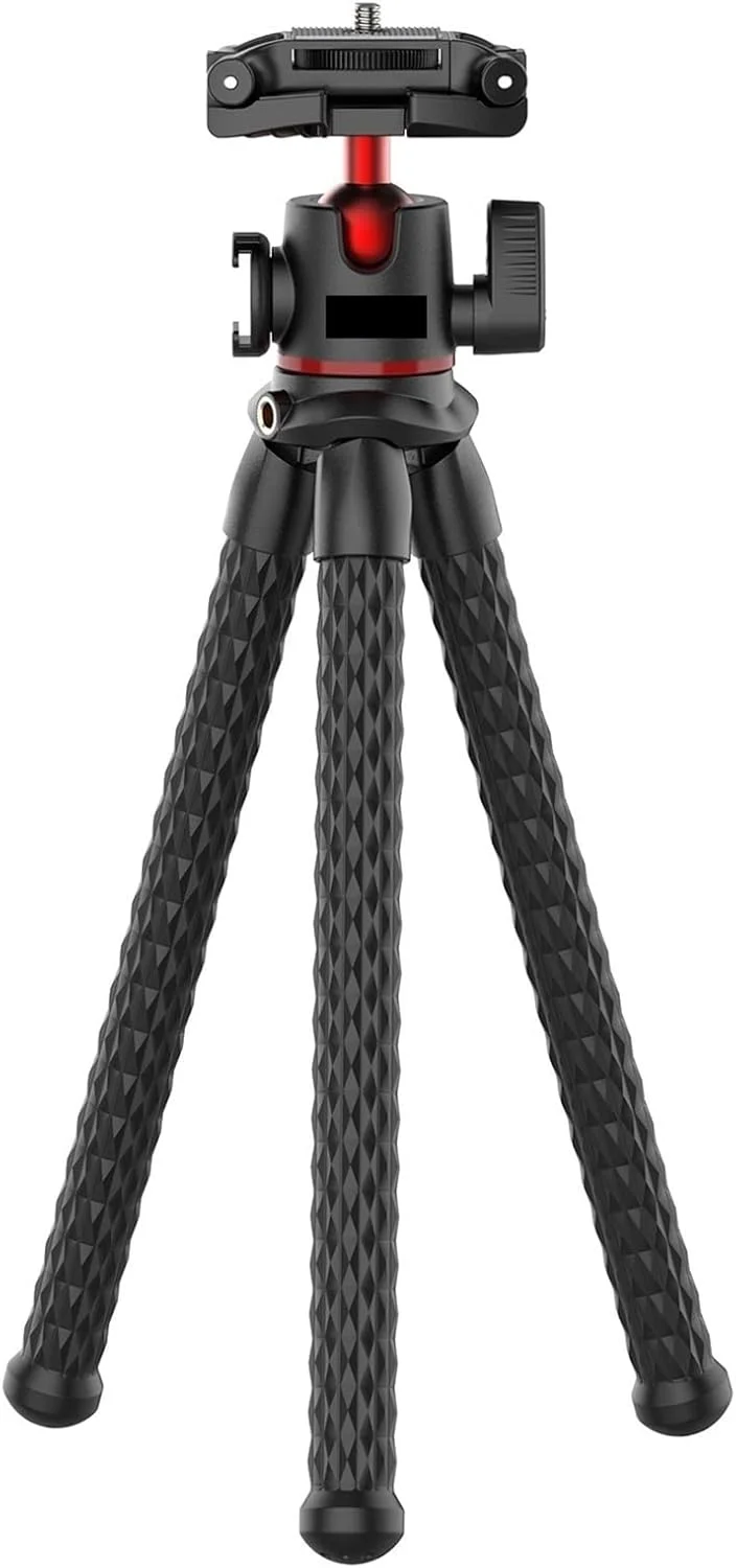 سه پایه انعطاف پذیر کوچک با مانت کفشک سرد و صفحه هد توپی حداکثر تحمل وزن برای دوربین گوشی هوشمند