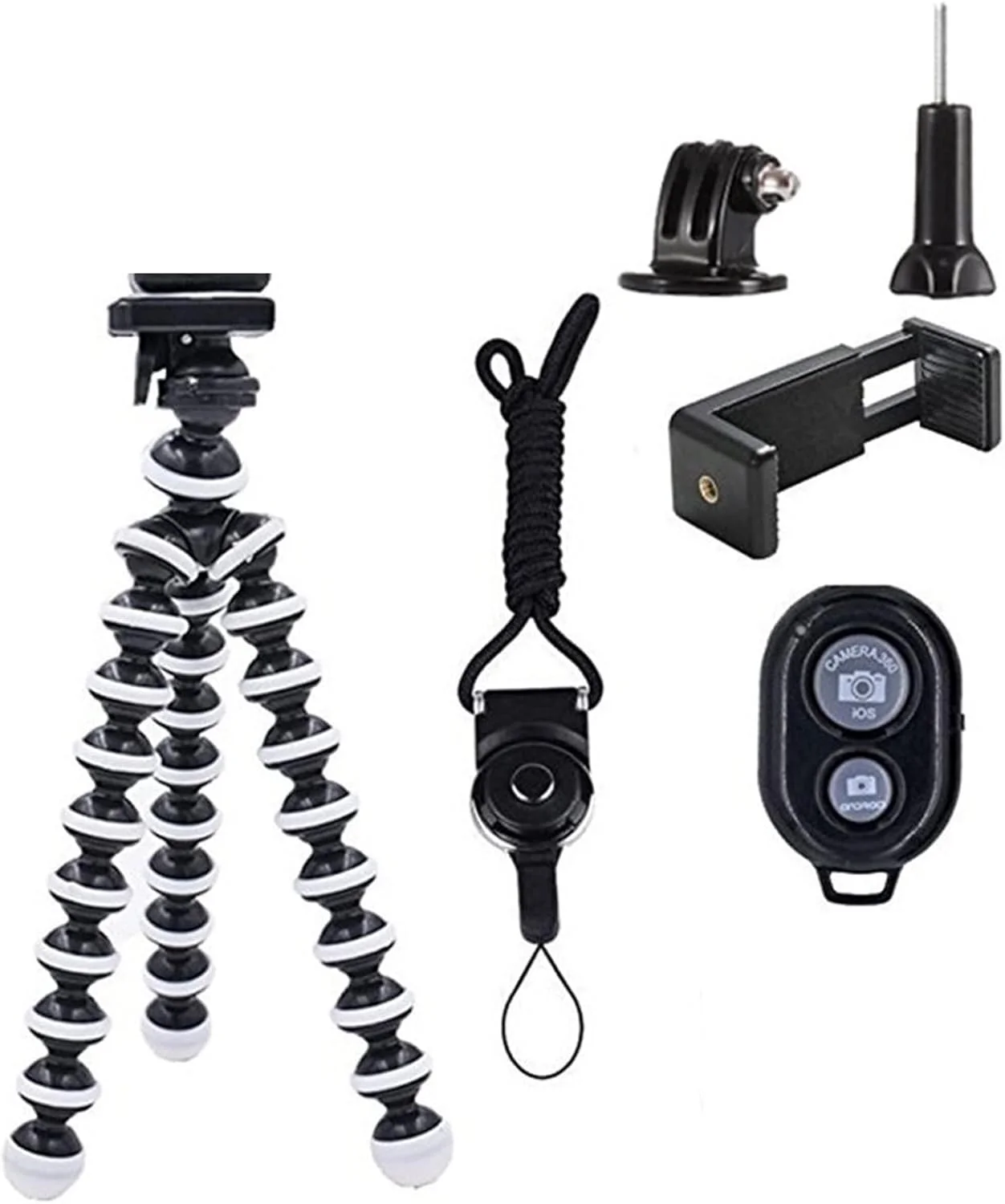 سه پایه کوچک مشکی دوربین و موبایل مناسب استفاده رومیزی