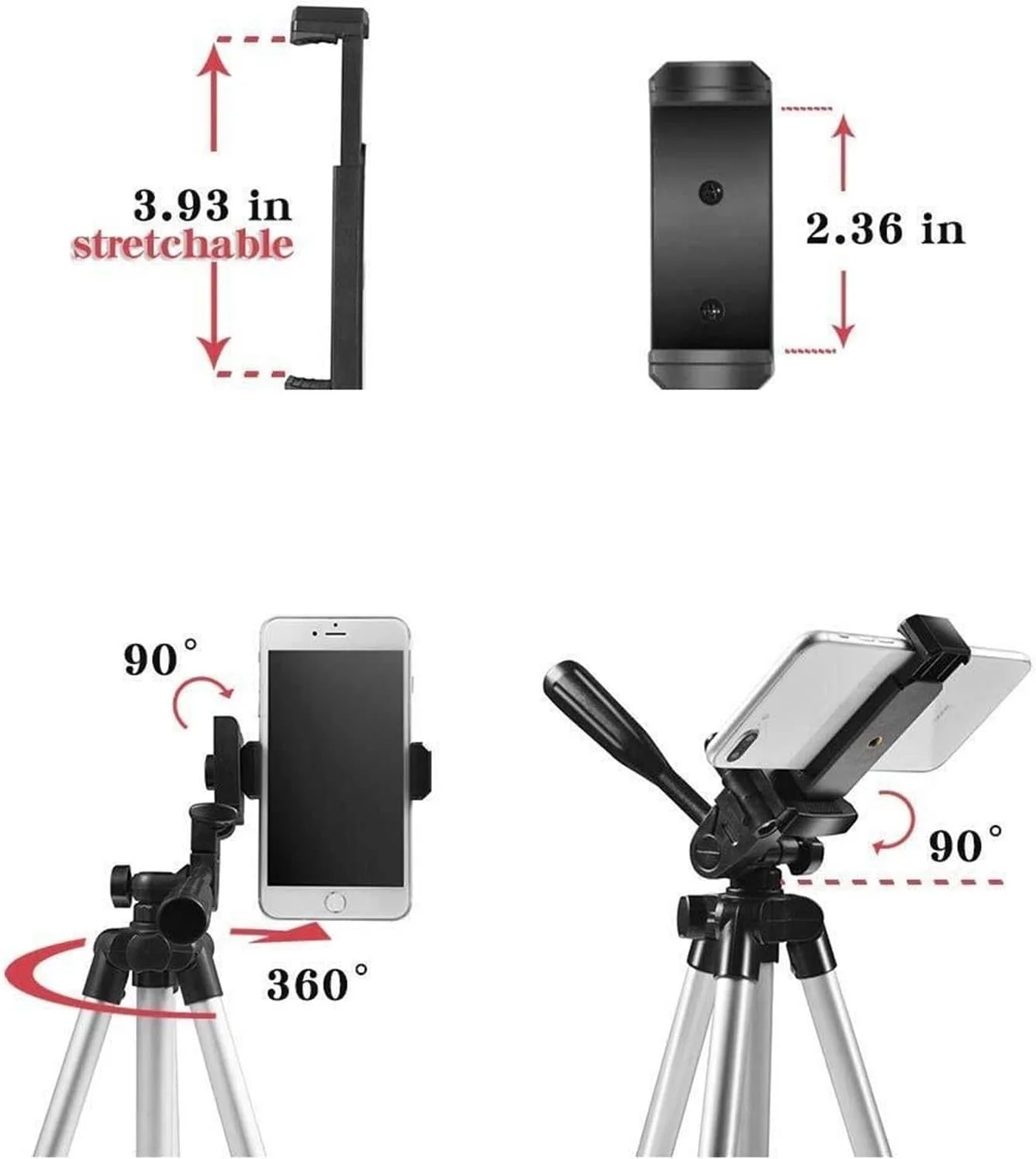 سه پایه سبک دوربین عکاسی برای موبایل، سه پایه دوربین قابل حمل رومیزی، پایه مونوپاد گوشی هوشمند