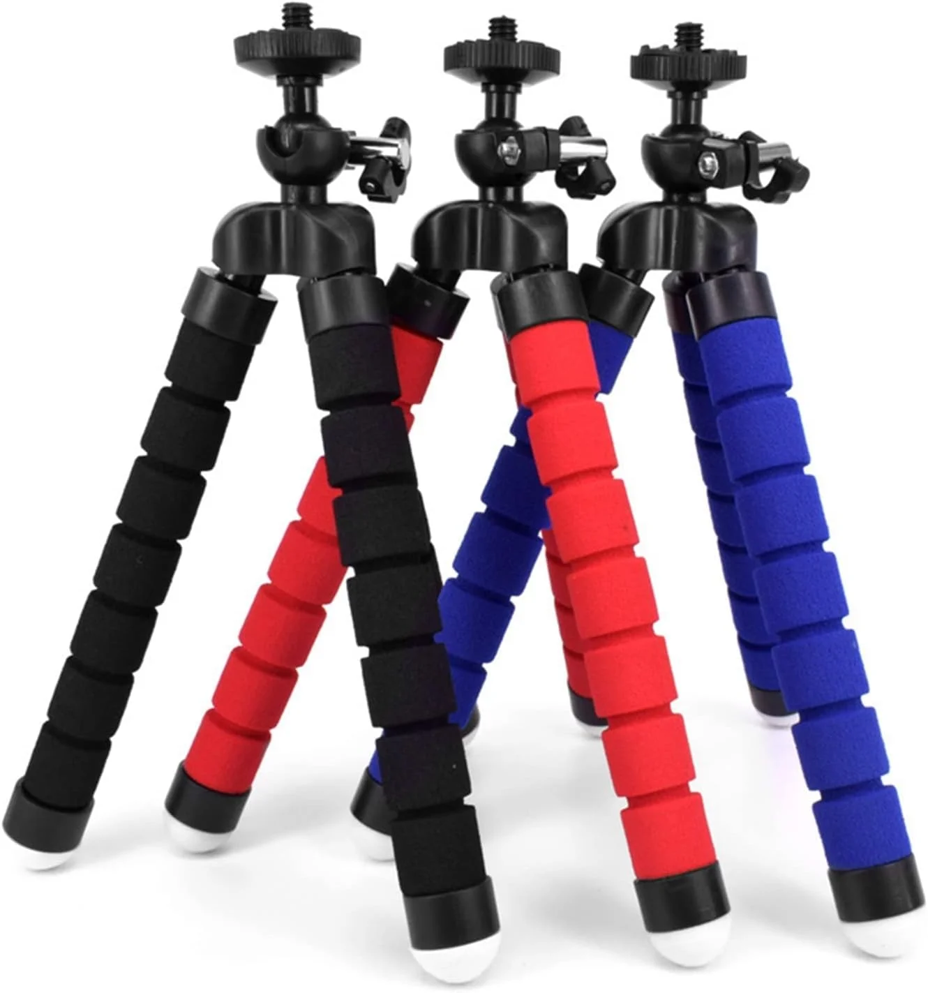 پایه نگهدارنده گوشی موبایل، سه پایه انعطاف پذیر قابل تنظیم با گیره نگهدارنده دوربین گوشی، سه پایه کوچک برای