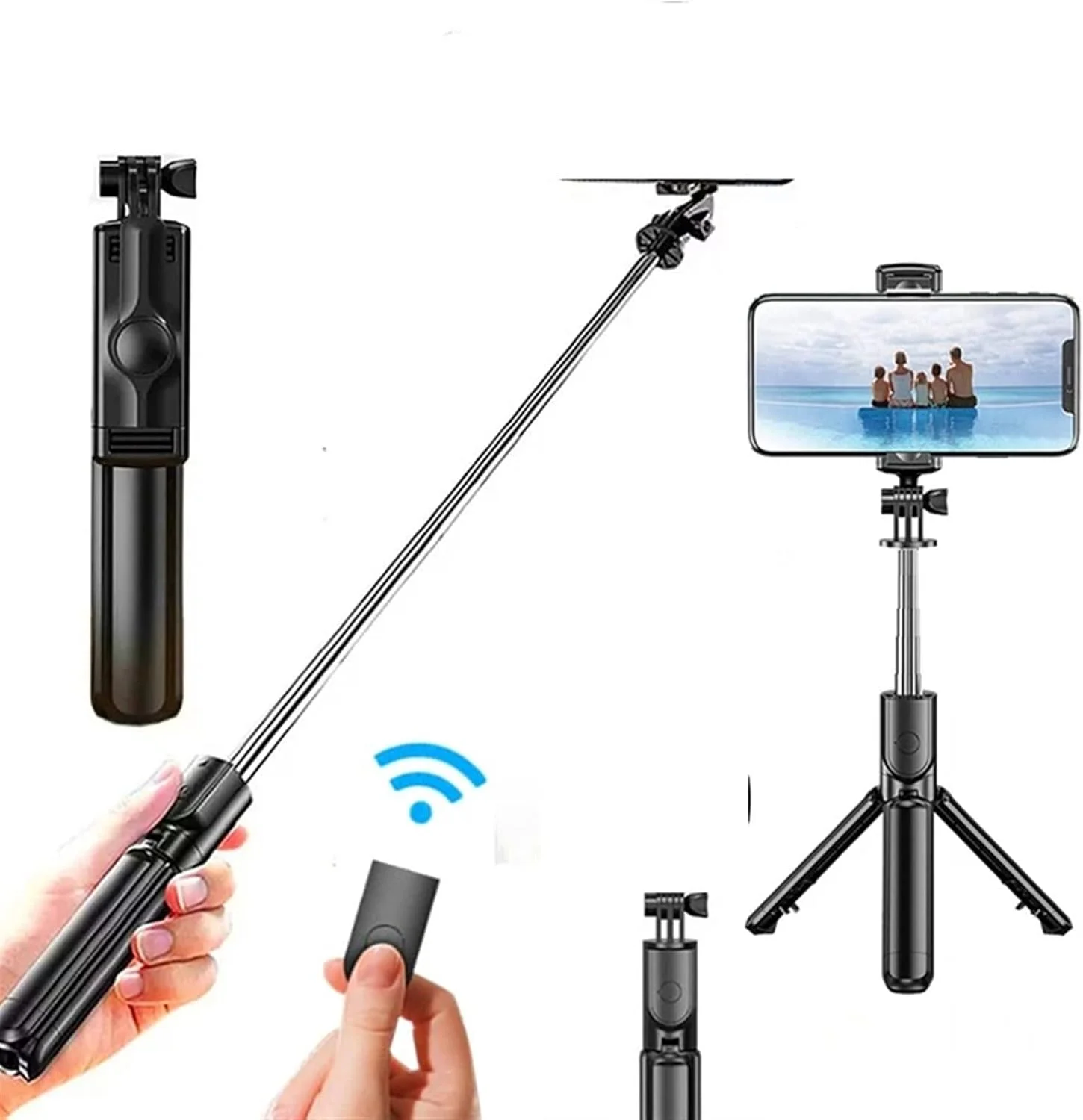 پایه سلفی سه پایه ZURBAA با ریموت کنترل بی سیم، مینی پایه سلفی قابل افزایش طول