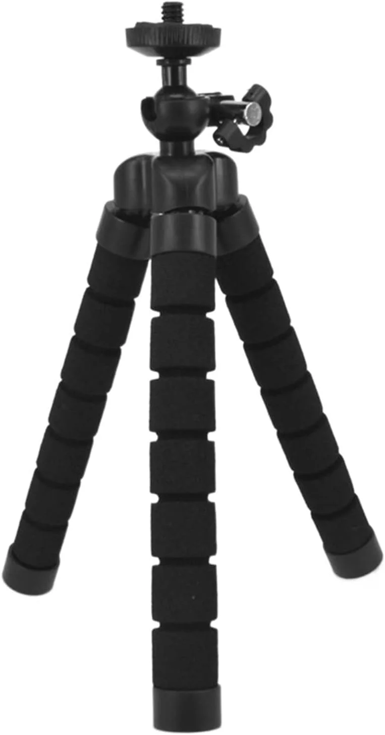 سه پایه انعطاف پذیر کوچک ZURBAA با شاتر از راه دور بی سیم برای سه پایه دوربین کوچک، گیره نگهدارنده تلفن