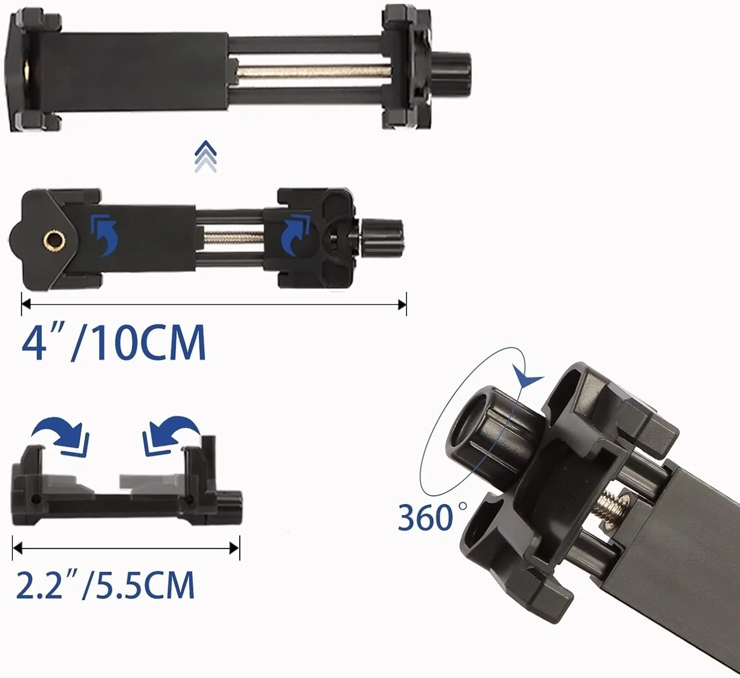 سه پایه تلفن همراه ZURBAA به همراه نگهدارنده یونیورسال