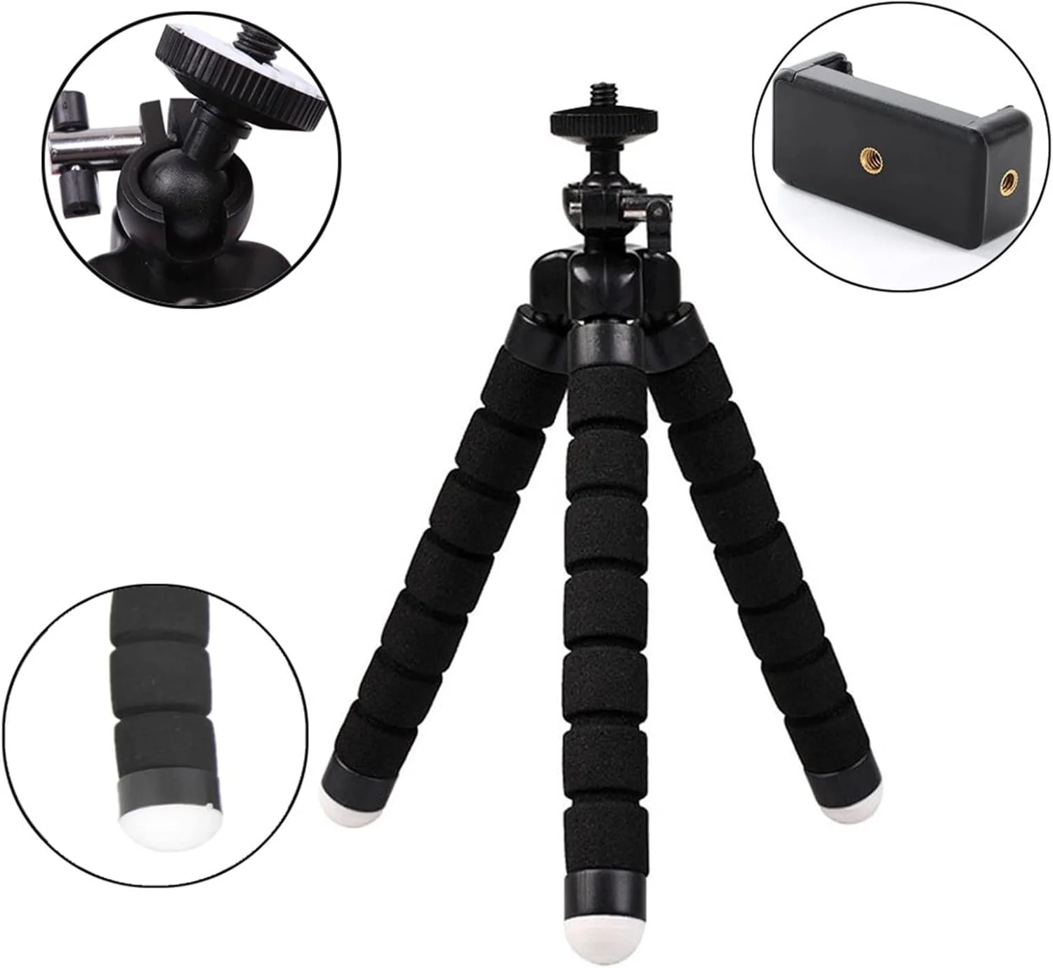 نگهدارنده گوشی موبایل سه پایه، براکت سه پایه انعطاف پذیر برای استند سلفی گوشی موبایل، دوربین مینی