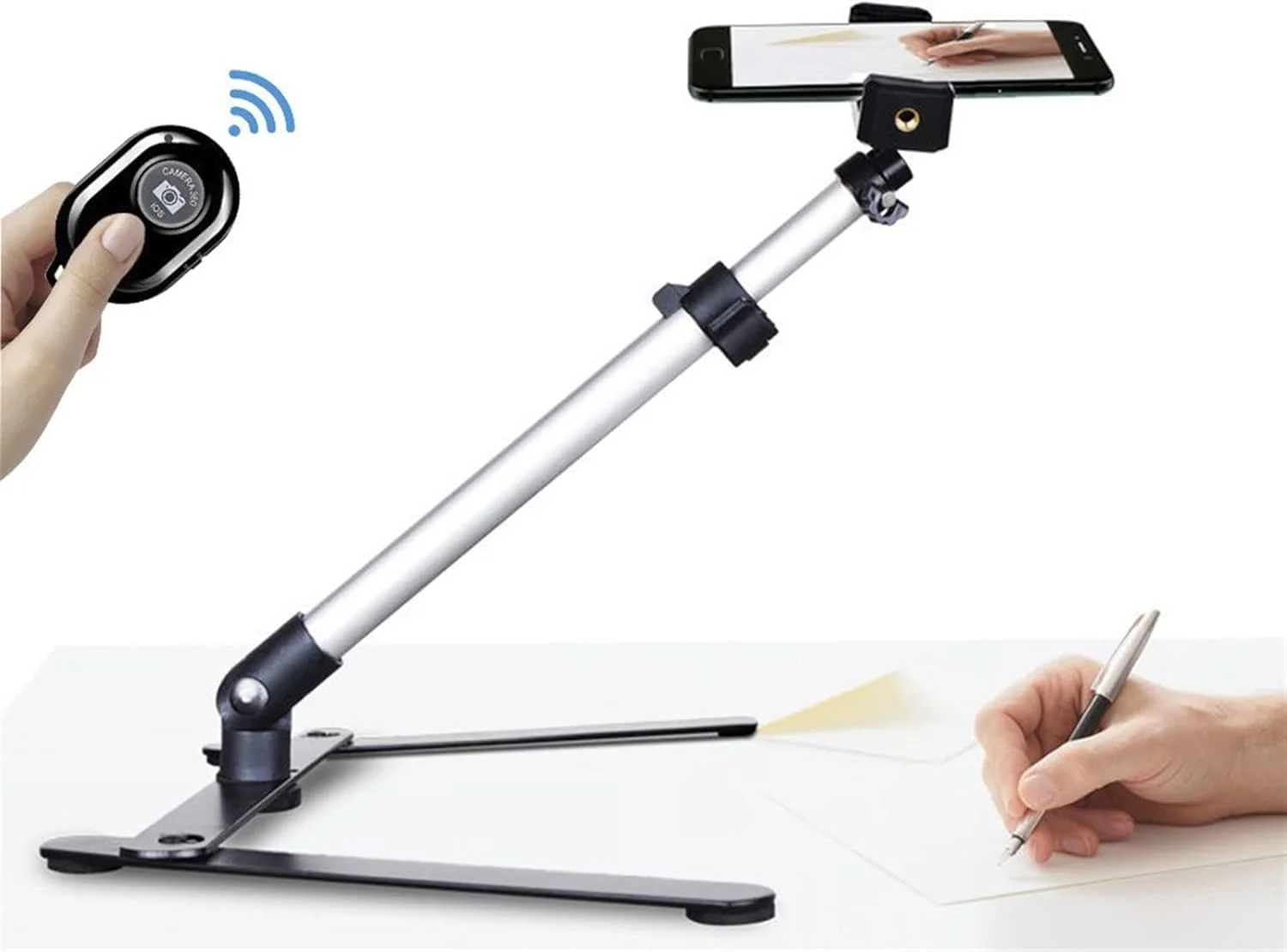 سه پایه تاشو ZURBAA، سه پایه رومیزی گوشی هوشمند، سه پایه برای گوشی، سه پایه برای یادداشت برداری و فیلمبرداری موبایل