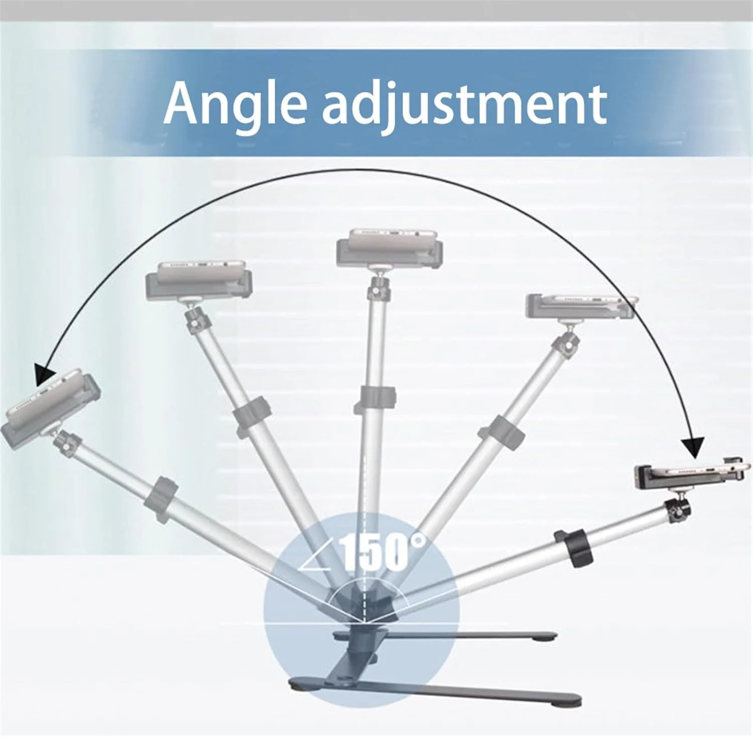 سه پایه تاشو ZURBAA، سه پایه رومیزی گوشی هوشمند، سه پایه برای گوشی، سه پایه برای یادداشت برداری و فیلمبرداری موبایل