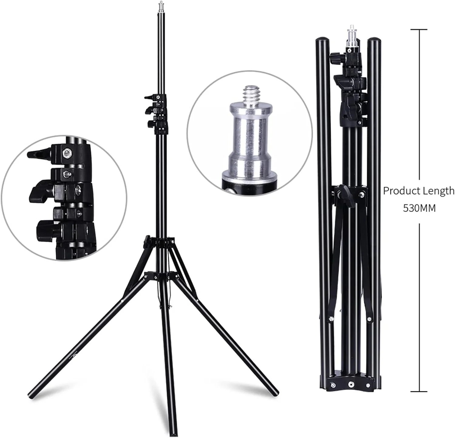پایه نگهدارنده گوشی موبایل ZURBAA، نور عکاسی، فلاش، پایه چتر، پیچ اینچی، نگهدارنده سر، براکت سه پایه