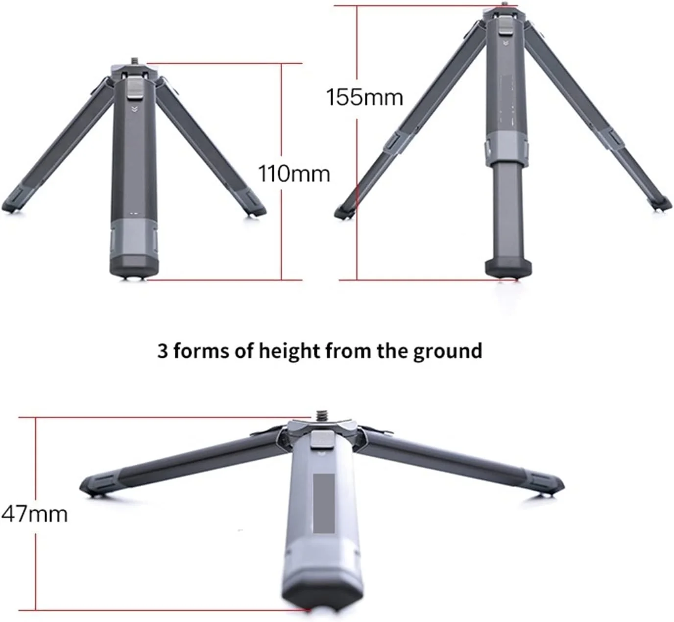 سه پایه کوچک ZURBAA پایه نگهدارنده سه پایه آلومینیومی پیچ جهانی سه پایه تلسکوپی برای تلفن ها دوربین های بدون آینه
