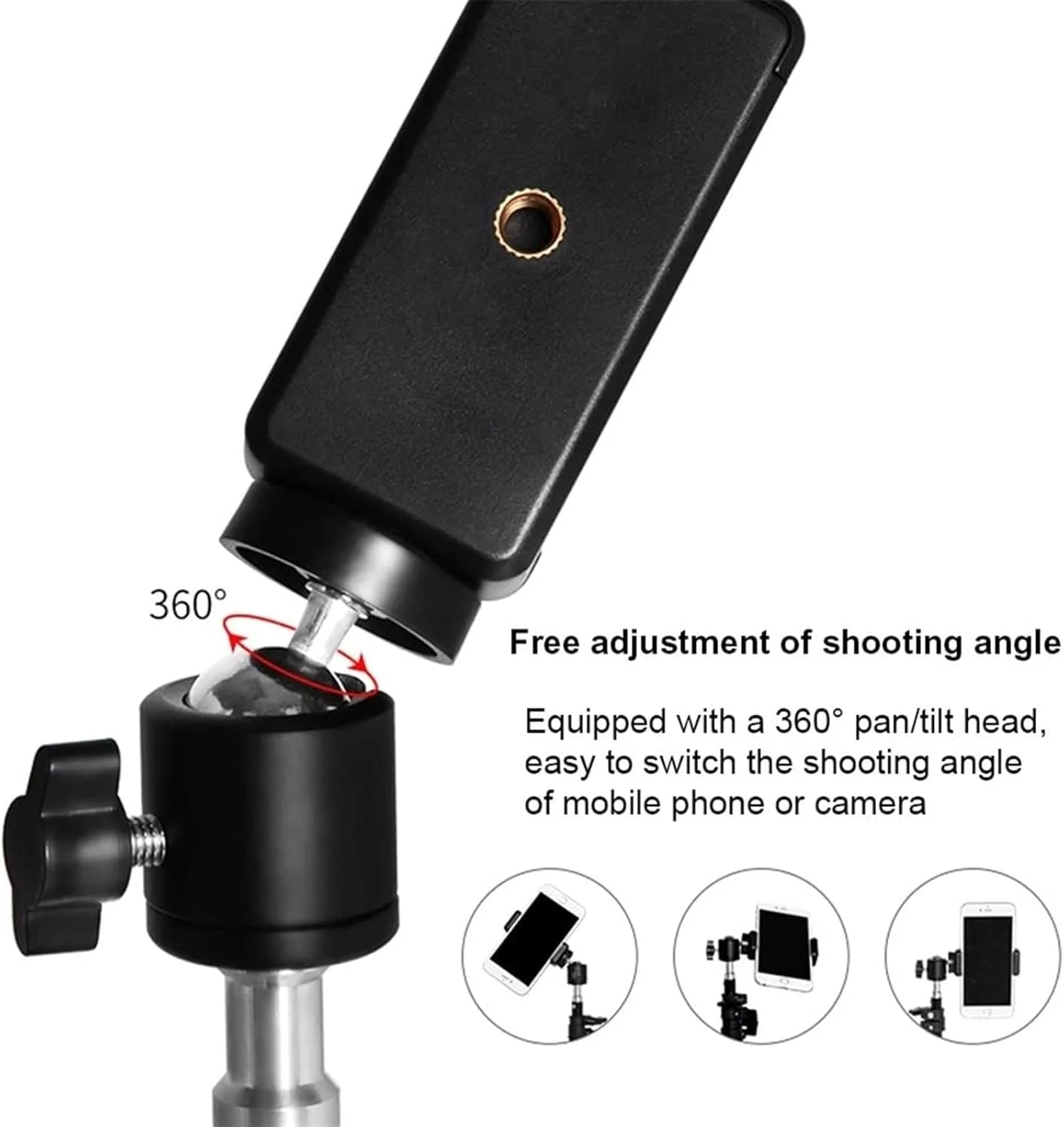 رابط سه پایه ZURBAA برای تلفن، نگهدارنده تلفن هوشمند، سه پایه برای موبایل، پایه تلفن، مونوپاد