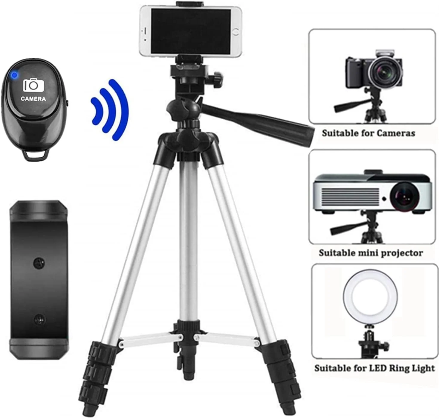 سه پایه، شاتر از راه دور برای دوربین، مونوپاد و هولدر موبایل سه پایه، شاتر از راه دور برای دوربین، مونوپاد و هولدر موبایل