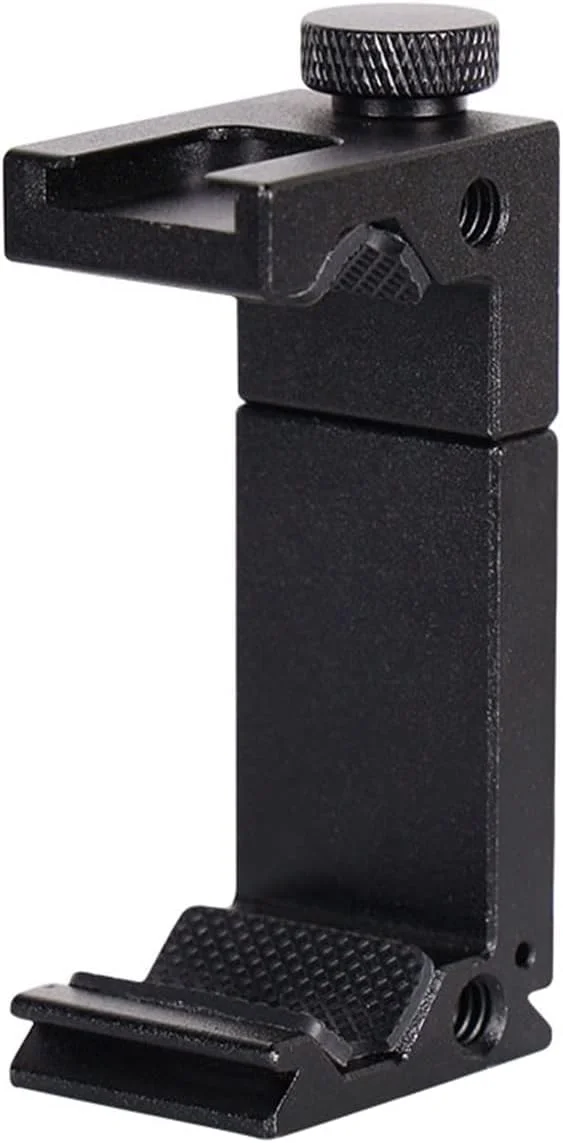 نگهدارنده فلزی گوشی موبایل سه پایه، قابل افزایش طول، مناسب برای سه پایه، مونوپاد، براکت فلاش و نور