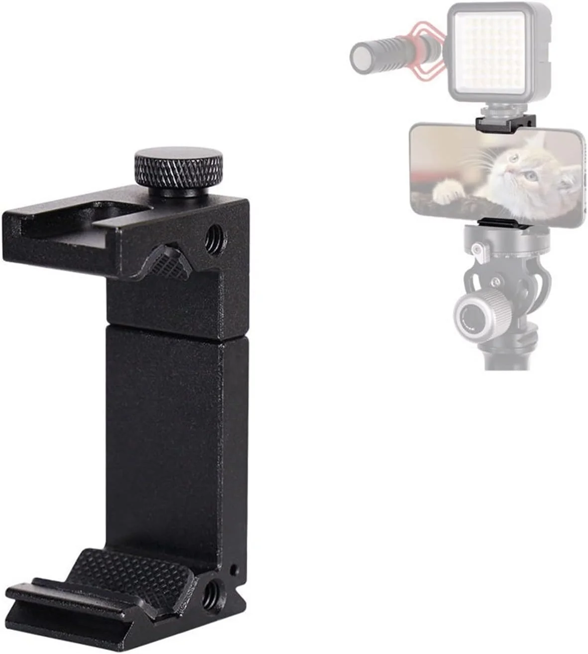 نگهدارنده فلزی گوشی موبایل سه پایه، قابل افزایش طول، مناسب برای سه پایه، مونوپاد، براکت فلاش و نور