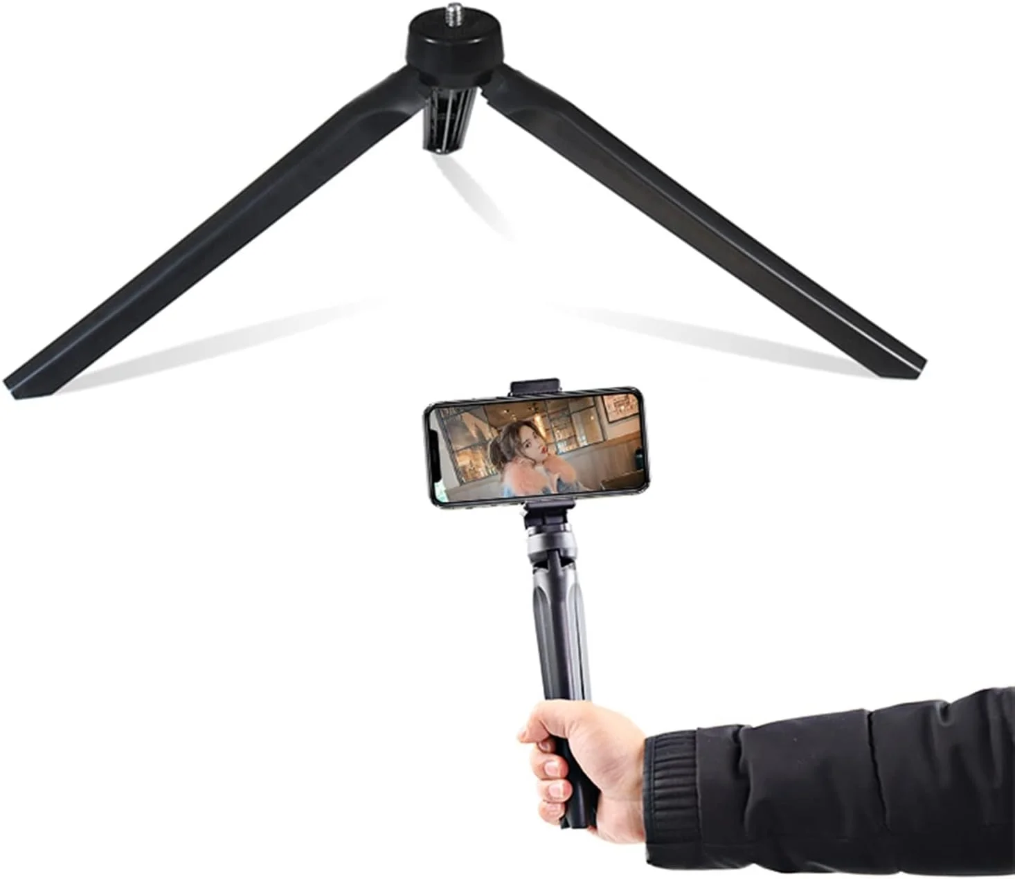 سه پایه ZURBAA برای موبایل، سه پایه کوچک گوشی هوشمند، پایه سه پایه فیلمبرداری، دسته نگهدارنده دوربین