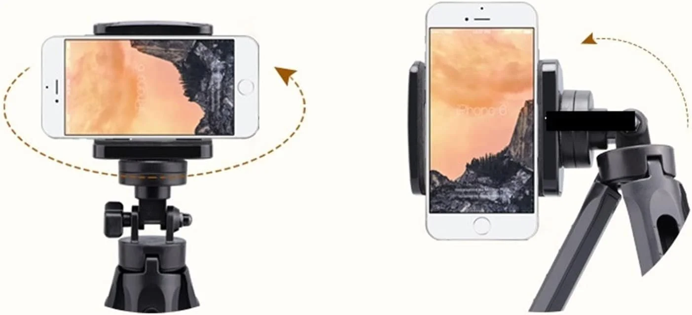 سه پایه کوچک قابل گسترش ZURBAA، پایه نگهدارنده تلفن همراه قابل حمل به همراه براکت برای تلفن هوشمند، تثبیت کننده دستی