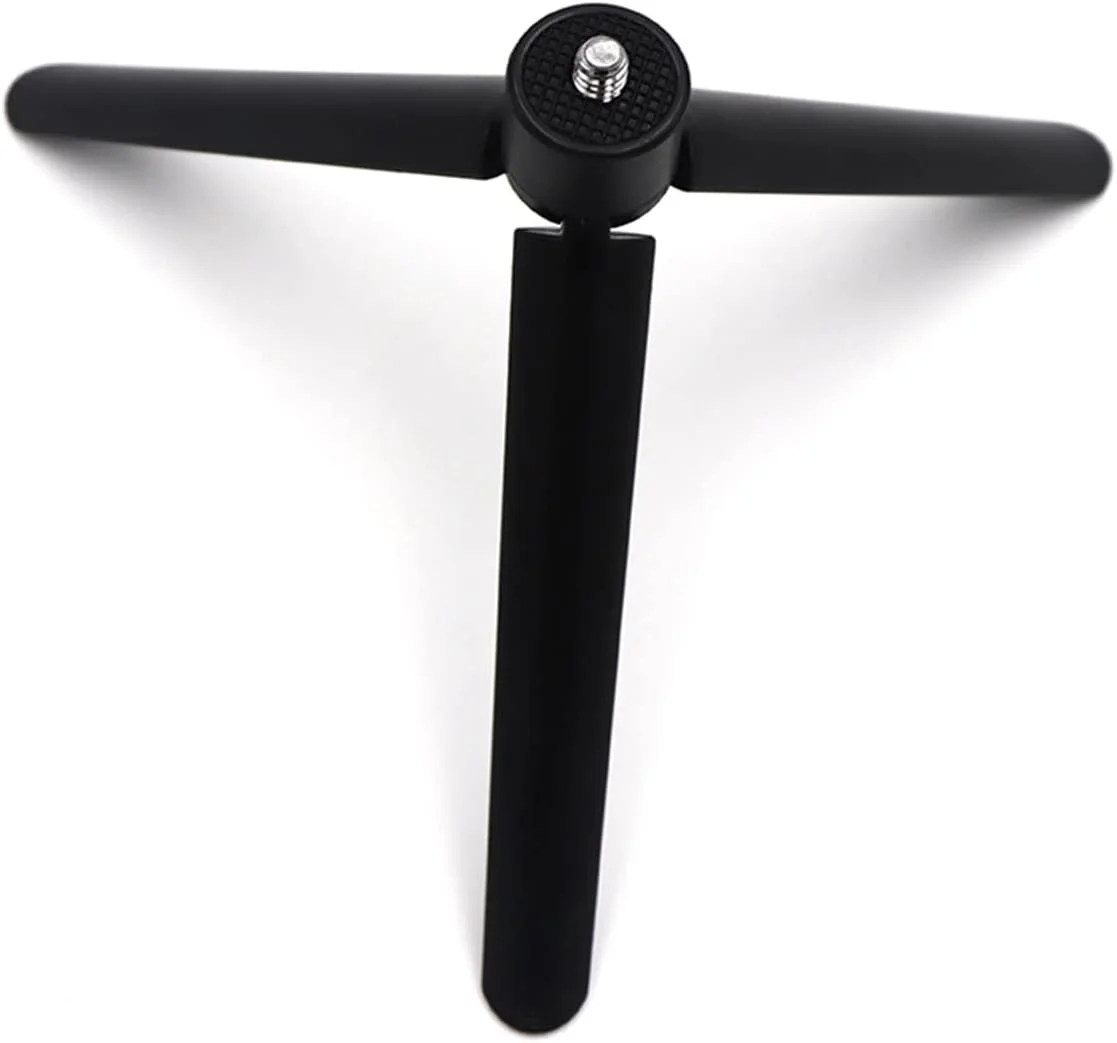 سه پایه کوچک یونیورسال مشکی پلاستیکی به همراه گیره نگهدارنده گوشی موبایل و دوربین