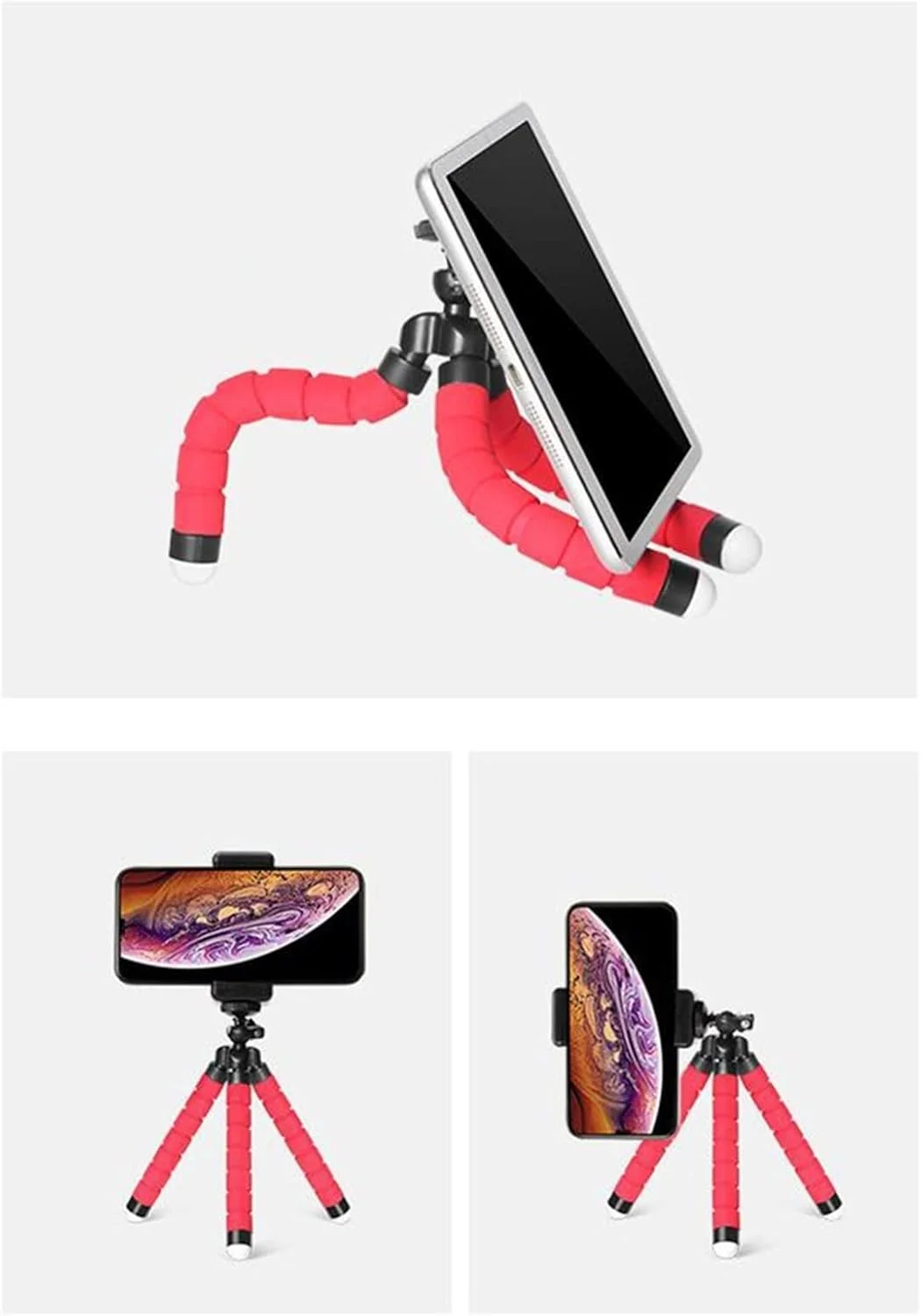 پایه نگهدارنده گوشی موبایل ZURBAA سه پایه انعطاف پذیر برای گیره نگهدارنده دوربین موبایل سه پایه کوچک تک پایه تلفن هوشمند پایه نگهدارنده گوشی موبایل ZURBAA سه پایه انعطاف پذیر برای گیره نگهدارنده دوربین موبایل سه پایه کوچک تک پایه تلفن هوشمند