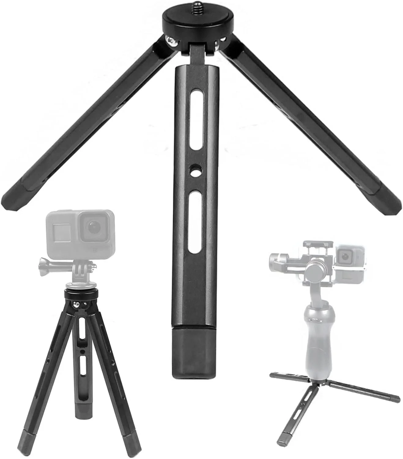 سه پایه دوربین آلیاژ آلومینیوم با پیچ اینچی، سه پایه کوچک قابل حمل، نگهدارنده رومیزی برای دوربین ها و تثبیت کننده های وب کم