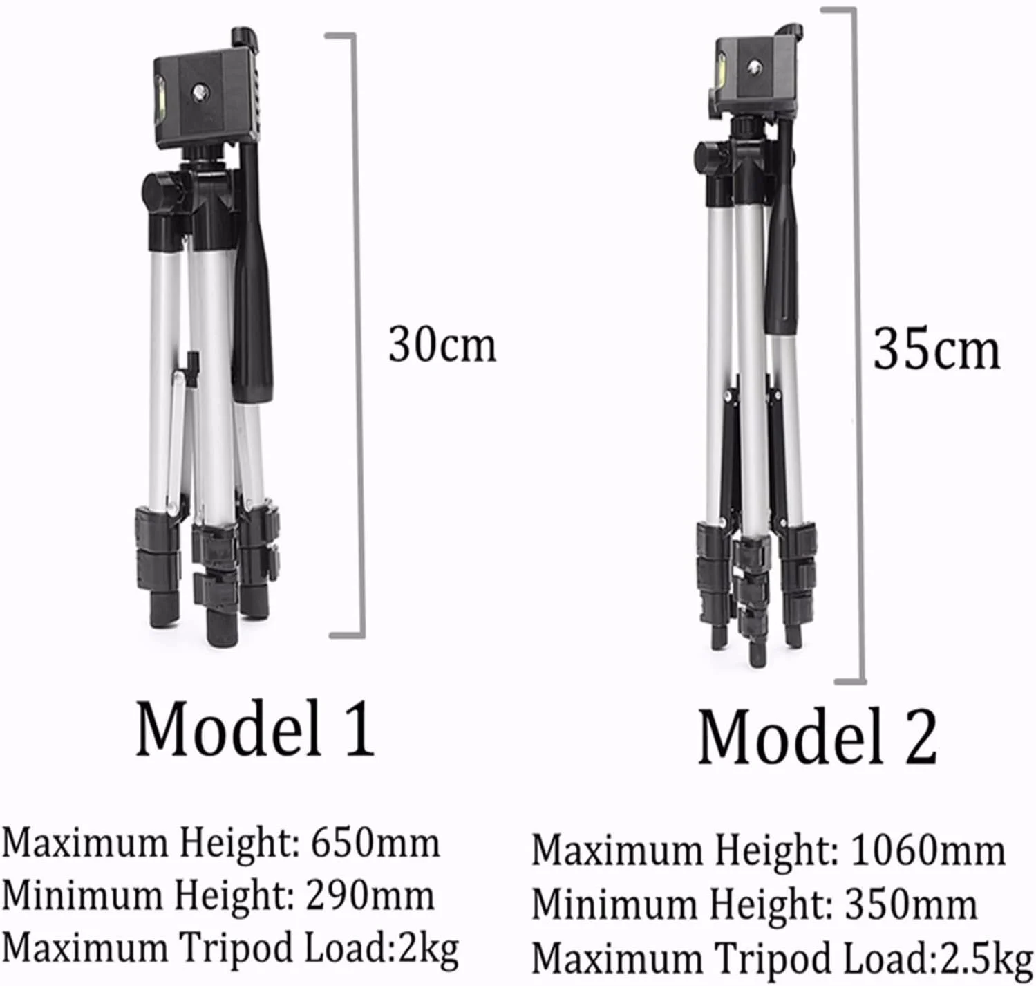 سه پایه ZURBAA قابل افزایش طول برای موبایل، تلفن هوشمند و دوربین دیجیتال به همراه گیره نگهدارنده