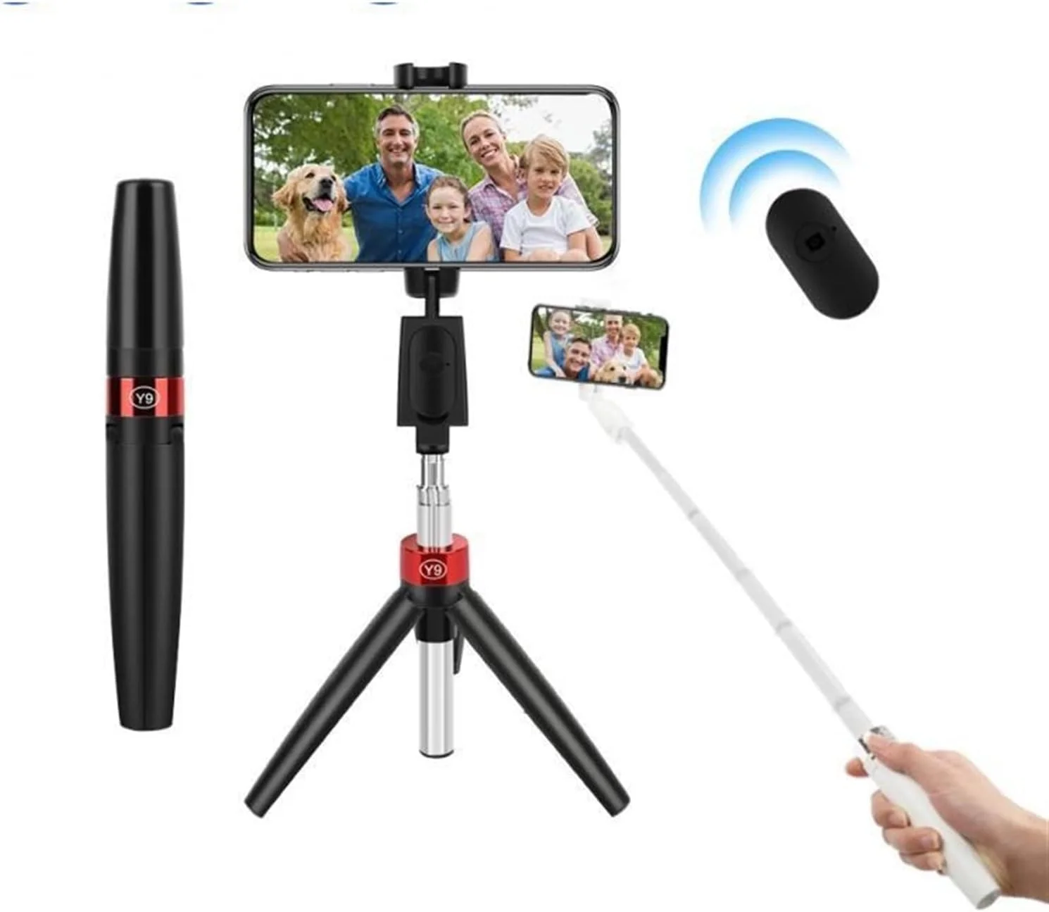 پایه سلفی سه پایه با نگهدارنده تلفن همراه بی سیم