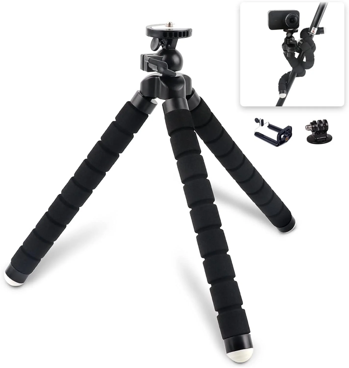 پایه نگهدارنده گوشی موبایل، سه پایه کوچک و انعطاف پذیر برای گوشی هوشمند، سه پایه برای لوازم جانبی دوربین به همراه گیره تلفن