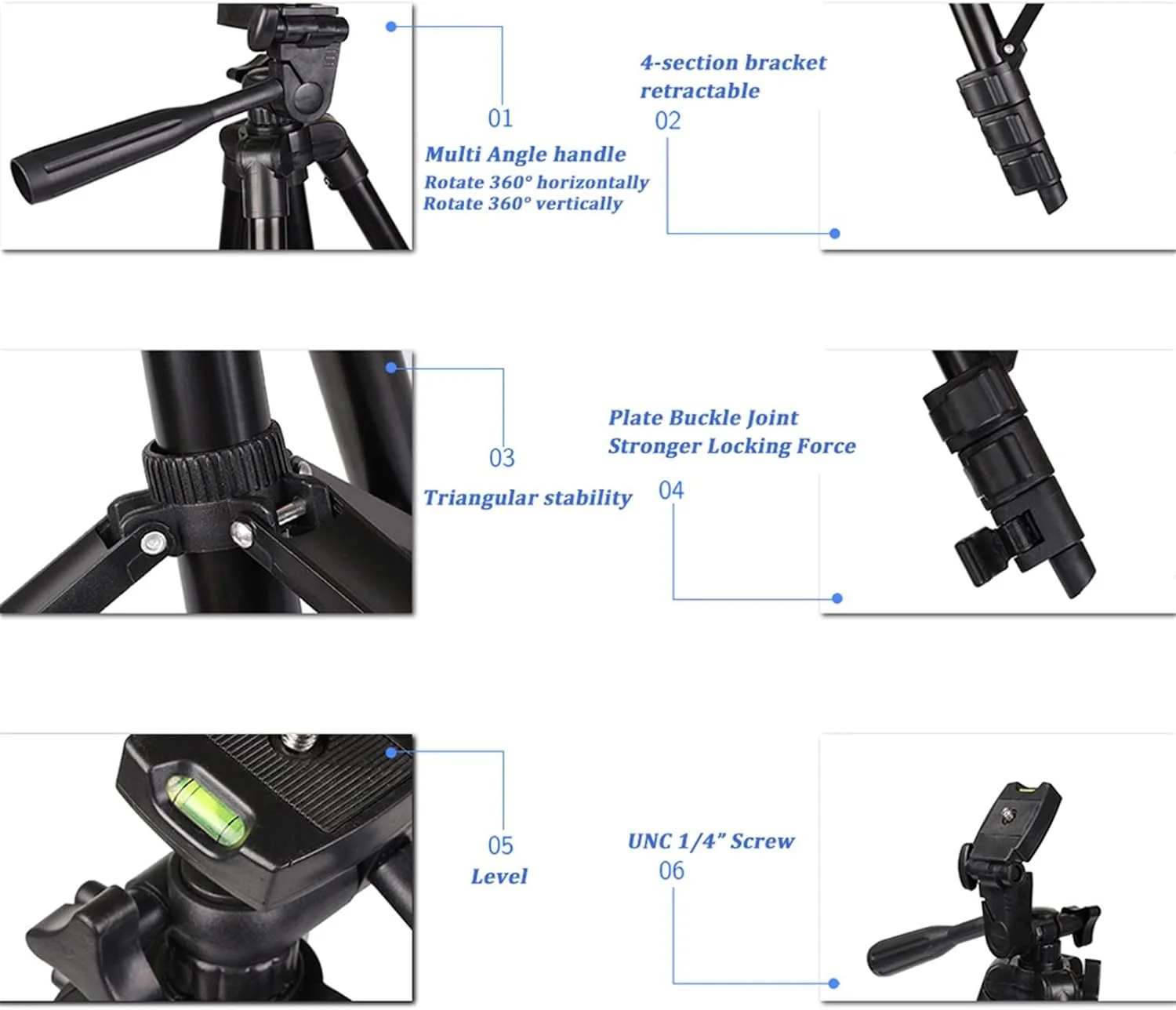 سه پایه انعطاف پذیر، سه پایه مسافرتی قابل افزایش طول، پایه سبک وزن، کنترل از راه دور برای نگهدارنده تلفن همراه