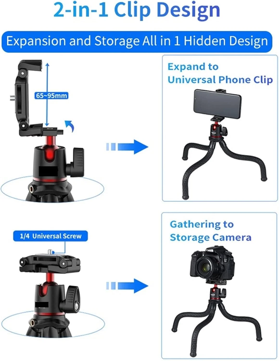 سه پایه مینی قابل حمل مناسب برای پایه نور و استند تلفن هوشمند