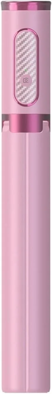 سه پایه مونوپاد با ریموت 150 سانتی متری بی سیم، سه پایه کوچک تاشو قابل حمل برای تلفن های هوشمند (رنگ: صورتی)