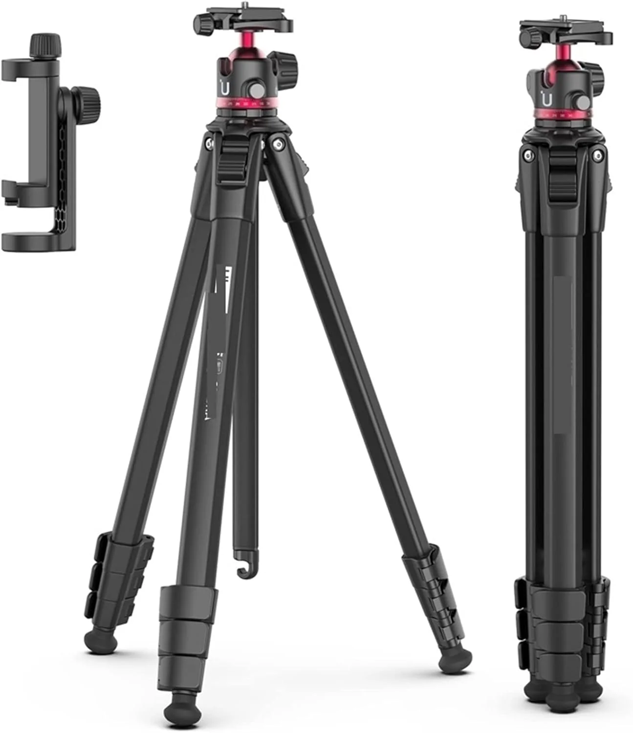 سه پایه مسافرتی ZURBAA آلیاژ آلومینیوم فلزی دوربین گوشی هوشمند سه پایه تک پایه با صفحه سر توپی (رنگ: Hortel)