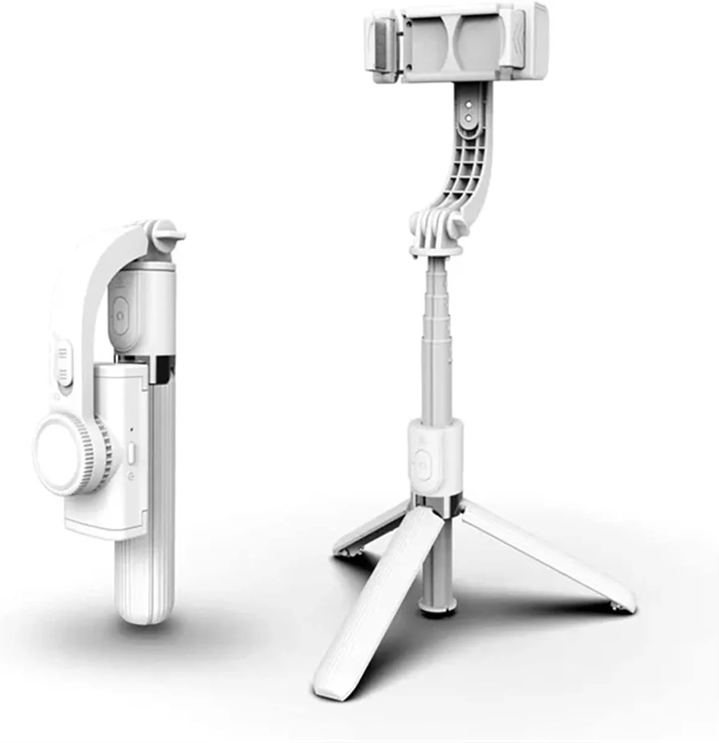 پایه نگهدارنده گوشی موبایل ZURBAA با بلوتوث بی سیم، لرزشگیر و تثبیت کننده دستی (رنگ: سفید)