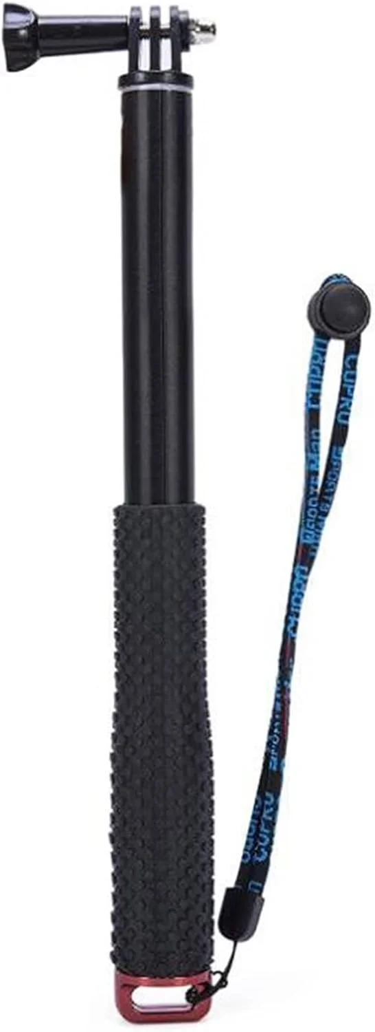 تک پایه دستی تلسکوپی به همراه آداپتور و بند برای لوازم جانبی دوربین های ورزشی (رنگ: آبی تیره)