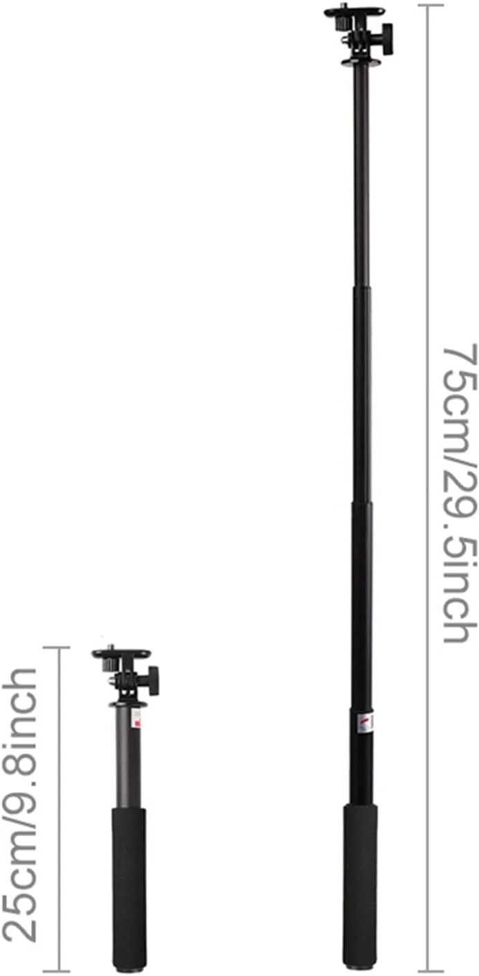 تک پایه دوربین ZURBAA، میله اکستنشن آلومینیومی 29 اینچی تایمر سرخود برای لوازم جانبی دوربین های حرکتی تک پایه دوربین ZURBAA، میله اکستنشن آلومینیومی 29 اینچی تایمر سرخود برای لوازم جانبی دوربین های حرکتی