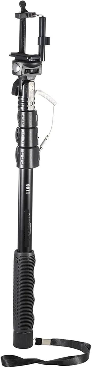 مونوپاد سه پایه سلفی استیک با سیم و کابل، قابل افزایش طول، تایمر خودکار به همراه گیره تلفن برای گوشی های هوشمند و دوربین های DSLR مدل m