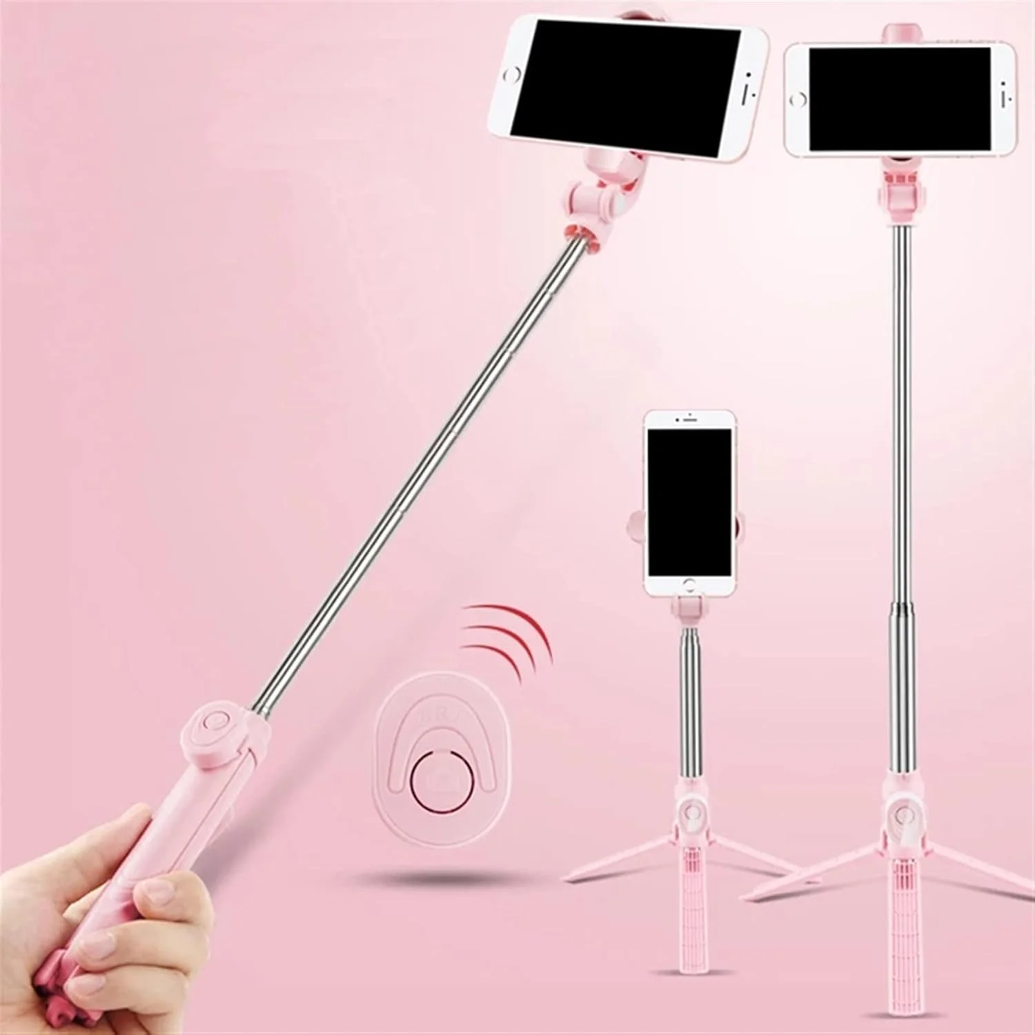 پایه سه پایه ZURBAA جهانی بلوتوث بی سیم برای تلفن همراه، شاتر چرخشی 360 درجه (رنگ: Hortel)