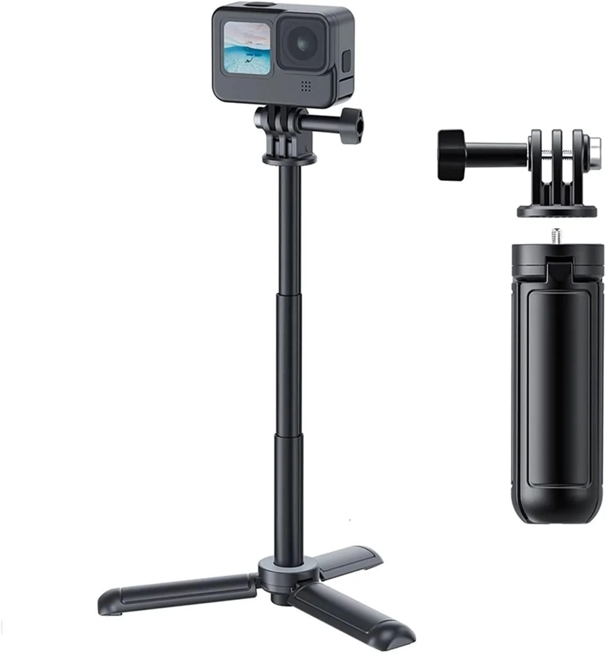 سه پایه دوربین ZURBAA، میله تایمر خودکار کوچک، سه پایه جمع شونده و پایدار با پیچ 1/4 اینچی سه پایه دوربین ZURBAA، میله تایمر خودکار کوچک، سه پایه جمع شونده و پایدار با پیچ 1/4 اینچی