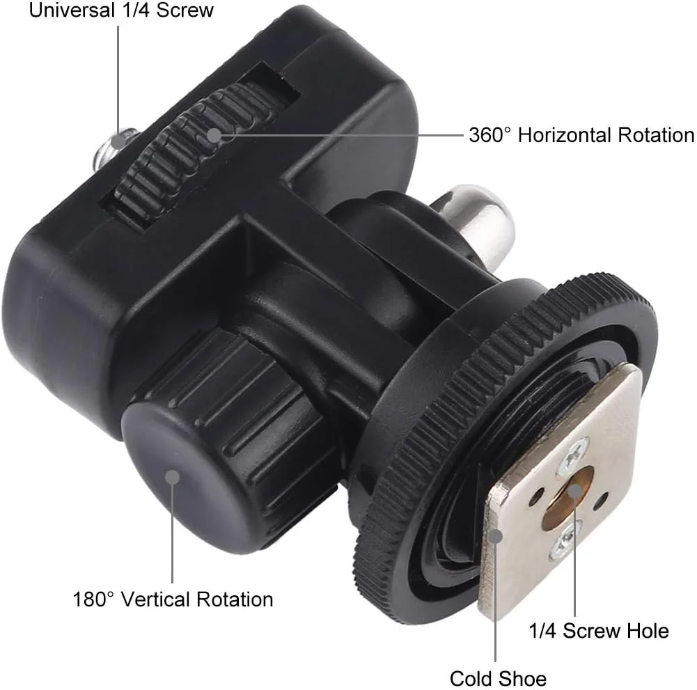 AECAM - آداپتورهای کفشک سرد سه پایه کوچک با پیچ 1/4 اینچی برای نصب دوربین، مانیتور، فلاش، میکروفون و نور LED AECAM - آداپتورهای کفشک سرد سه پایه کوچک با پیچ 1/4 اینچی برای نصب دوربین، مانیتور، فلاش، میکروفون و نور LED