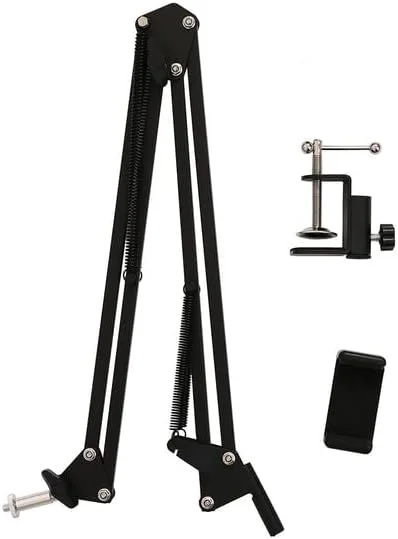 AECAM - سه پایه دوربین، ست پایه رومیزی عکاسی قابل تنظیم با نگهدارنده موبایل و لامپ ال ای دی رینگ لایت (پایه بازویی) AECAM - سه پایه دوربین، ست پایه رومیزی عکاسی قابل تنظیم با نگهدارنده موبایل و لامپ ال ای دی رینگ لایت (پایه بازویی)