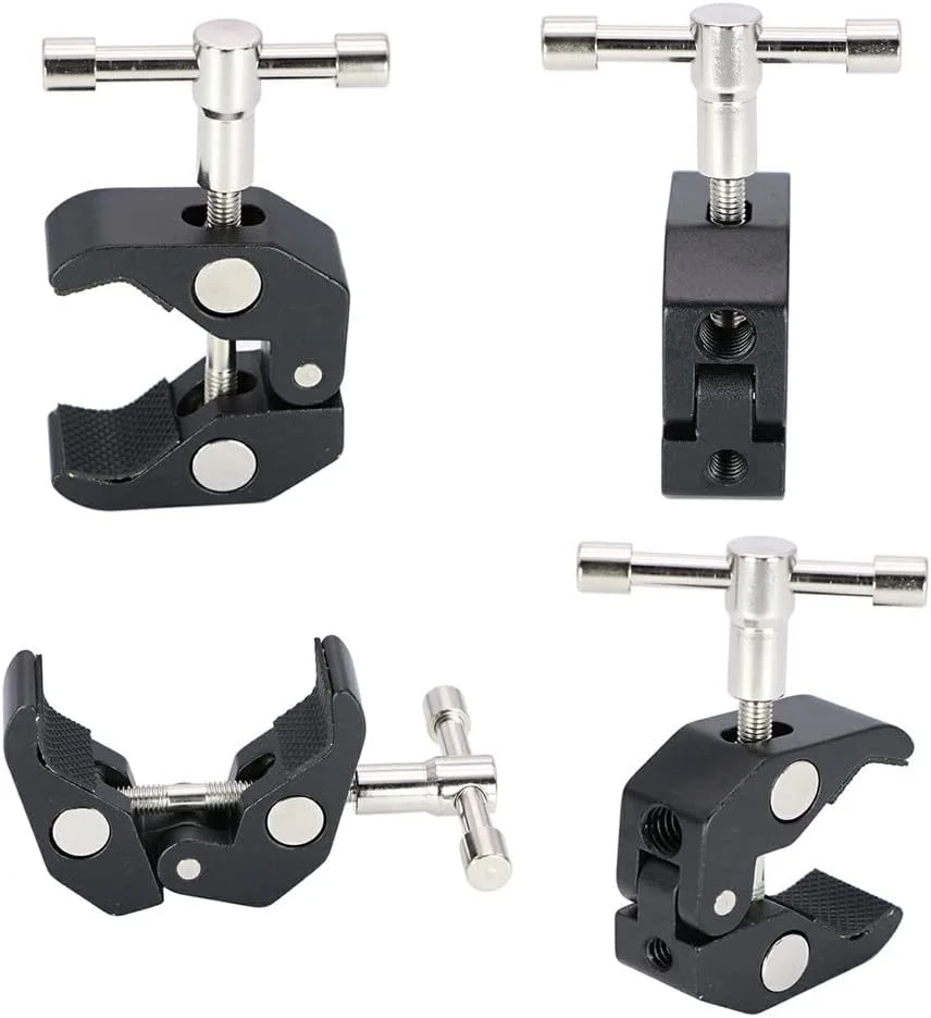 AECAM - گیره انبر چنگکی خرچنگی بازوی جادویی برای سه پایه دوربین، تک پایه ها، براکت فلاش استودیویی، بازوی سه پایه، انبر دوربین، گیره سوپر (2 عدد) AECAM - گیره انبر چنگکی خرچنگی بازوی جادویی برای سه پایه دوربین، تک پایه ها، براکت فلاش استودیویی، بازوی سه پایه، انبر دوربین، گیره سوپر (2 عدد)