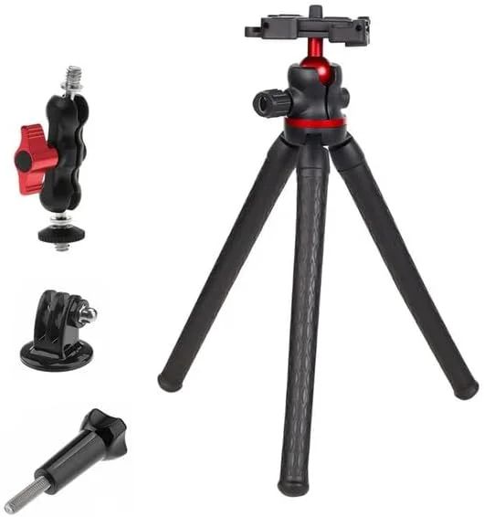 AECAM - سه پایه انعطاف پذیر هشت پا قابل حمل برای تلفن های هوشمند، دوربین های بدون آینه، GOPRO، دوربین های DSLR، وبلاگ، زوم، ضبط کننده های دستی، دارای پیچ 1/4 برای بازوی جادویی (نوع B) AECAM - سه پایه انعطاف پذیر هشت پا قابل حمل برای تلفن های هوشمند، دوربین های بدون آینه، GOPRO، دوربین های DSLR، وبلاگ، زوم، ضبط کننده های دستی، دارای پیچ 1/4 برای بازوی جادویی (نوع B)